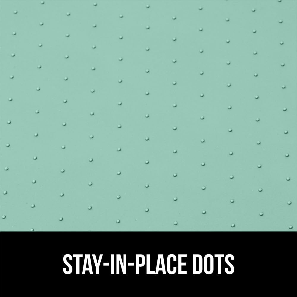 GORILLA GRIP Waterproof Silicone Under Sink Mat with Raised Lip for Kitchen and Bathroom, Cabinet Shelf Liner Stay in Place Mats Dishwasher Safe Drawer Liner, Organizer Tray, 19 x 34 in, Mint