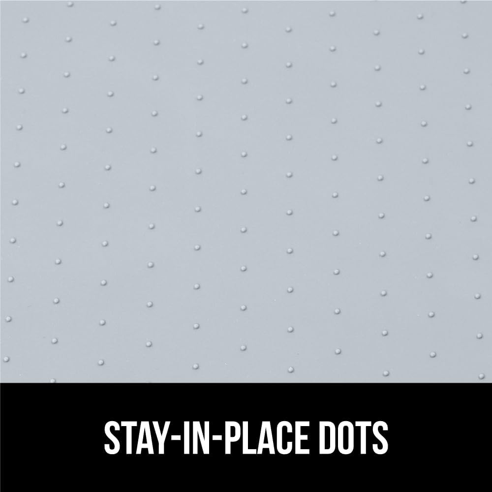 GORILLA GRIP Waterproof Silicone Under Sink Mat with Raised Lip for Kitchen and Bathroom, 31 x 22 in, Cabinet Shelf Liner Stay in Place Mats Dishwasher Safe Drawer Liner, Organizer Tray, Light Grey