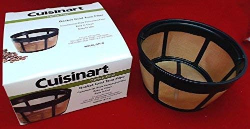 Cuisinart Coffee Maker, 12 Cup Programmable Drip, DCC-3000P1, Black & GTF-B Gold Tone Coffee Filter, Basket, Burr Mill