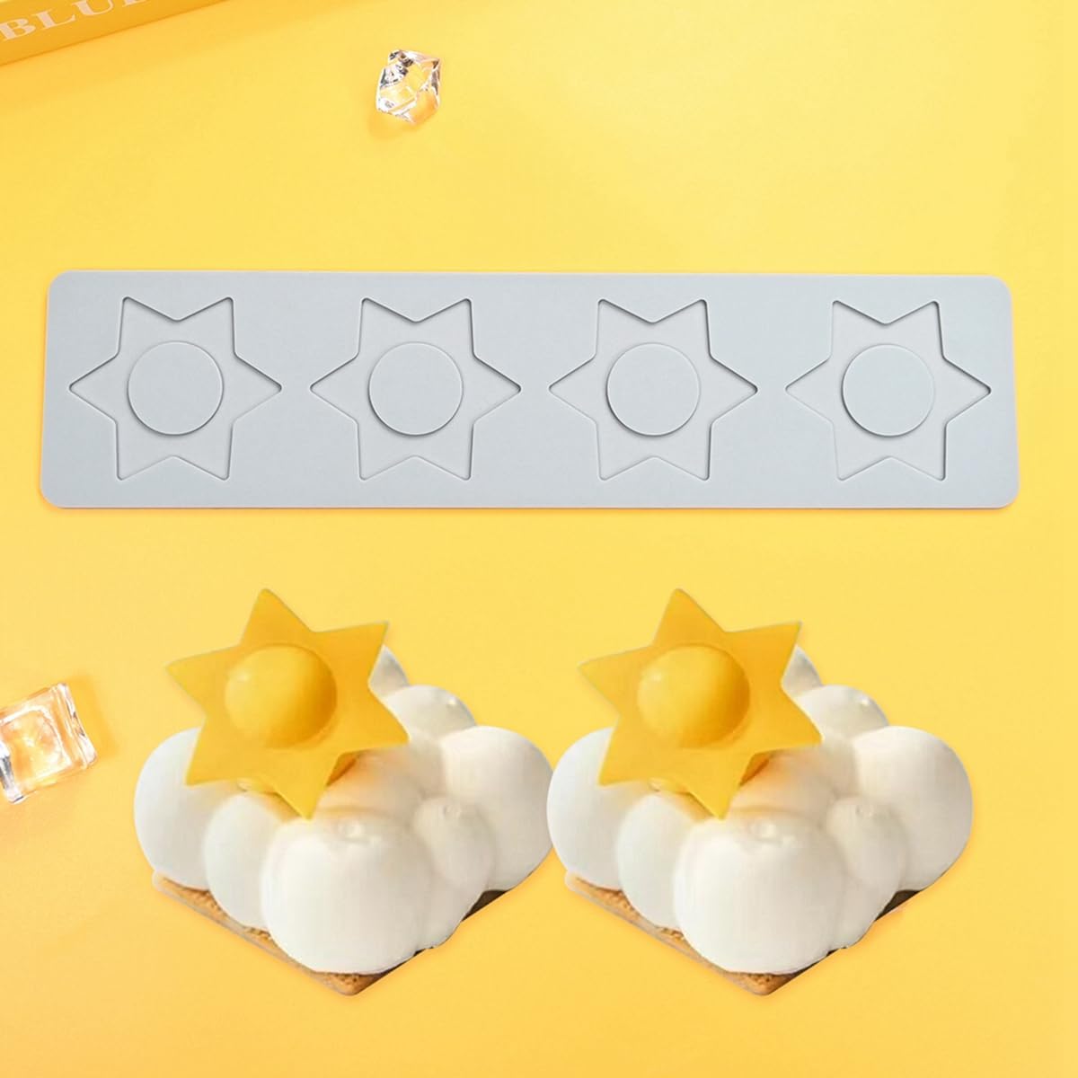 TUKE Star Lace Mat Silicone Mold For Chocolate Epoxy Resin Cake Topper Sugar Craft Baking Cake Lace Decoration Tool DIY Wedding (G_ Star)