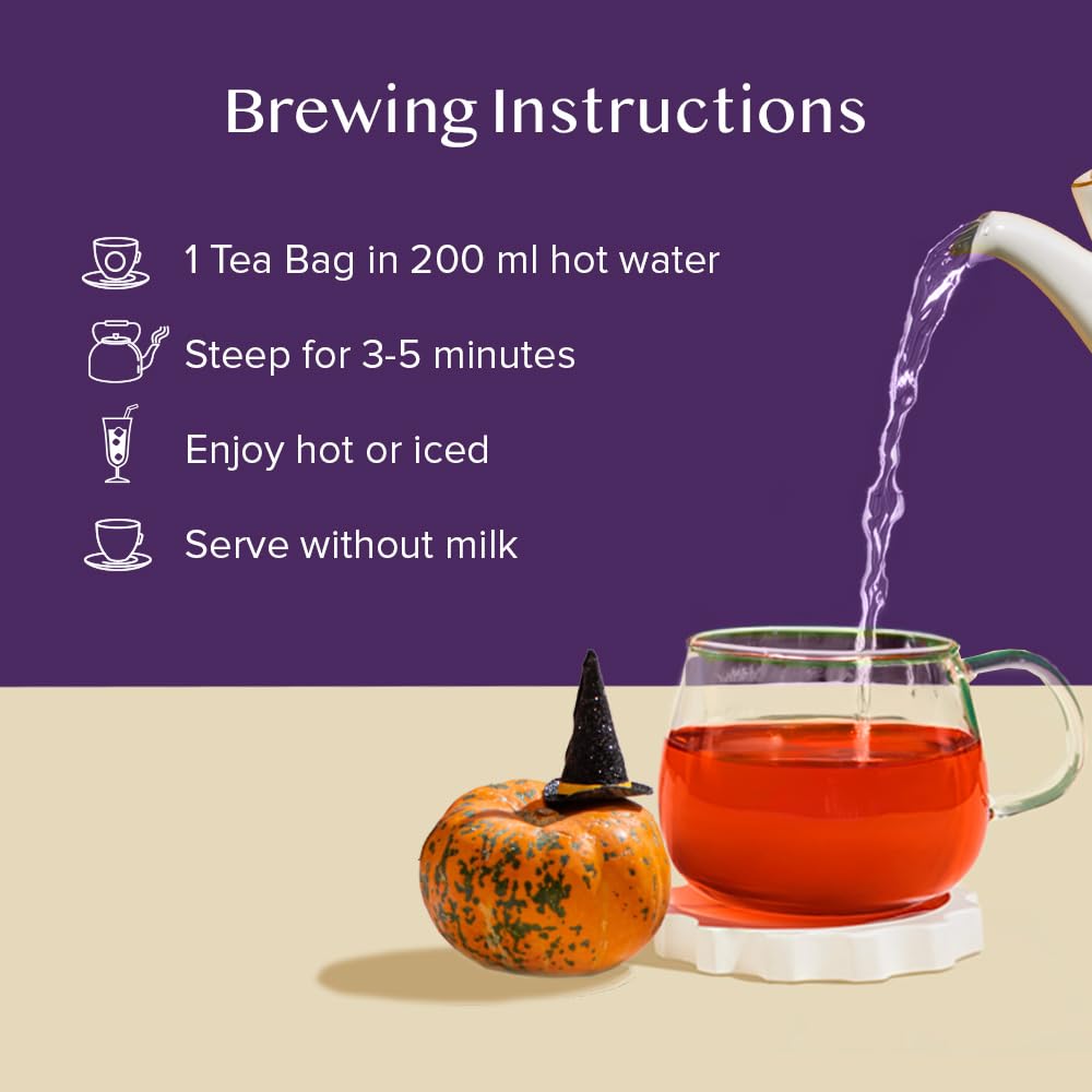 VAHDAM, Limited Edition Halloween Tea Gift Basket | 9 Premium Variety Pyramid Tea Bags | Halloween Gifts for Women, Men and Adults I Tea Gift Set