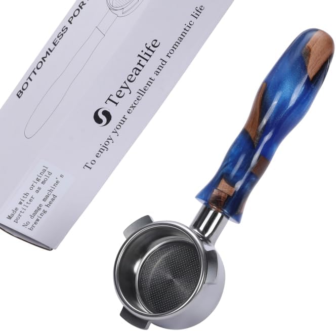 54mm bottomless portafilter for Breville Barista Express(BES870) Pro Touch Bambino Infuser Duo Temp Espresso Accessories Includes Naked Basket Stainless Steel resin blue