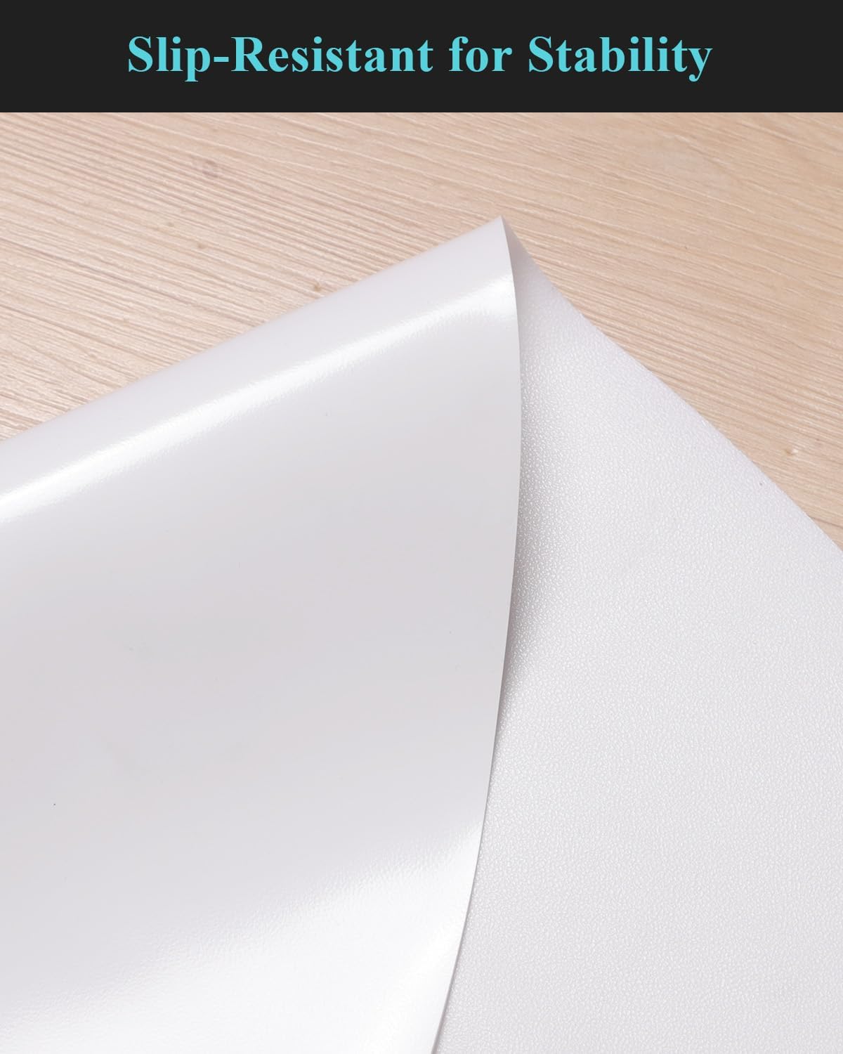 Pure White Plastic Table Cover Protector, 42" Round Waterproof Easy Flat PVC Desk Pad Mat, 1.5mm Thick Vinyl Table Top Protector for Dining Room Table, Office, Dresser