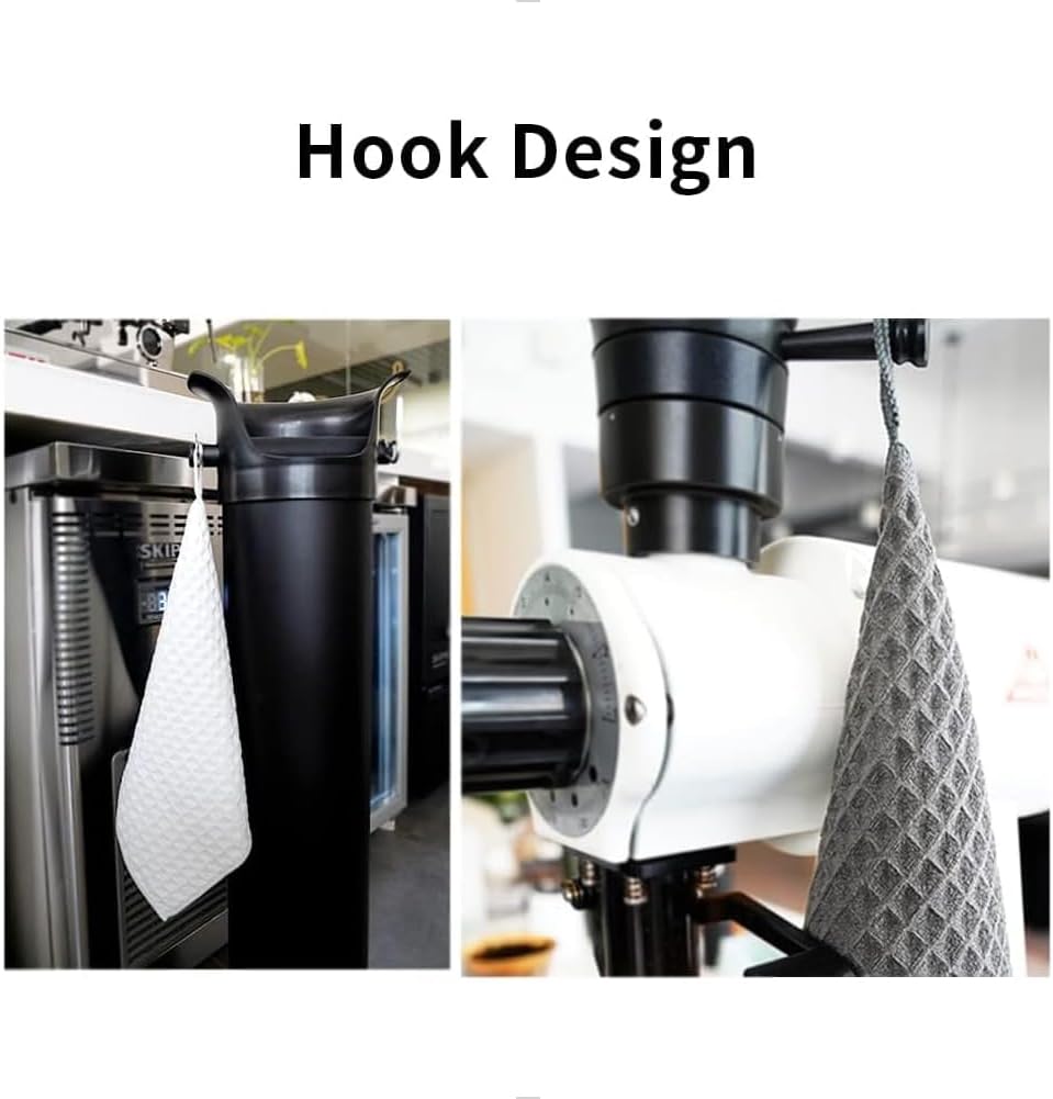 watchget Barista Micro Cloth 10 Pack, Microfiber Barista Cleaning Towels Microfiber Waffle Weave Kitchen Dish Cloth Coffee Bar Towel Coffee Machine Cleaning Cloth, Khaki(12"x12")