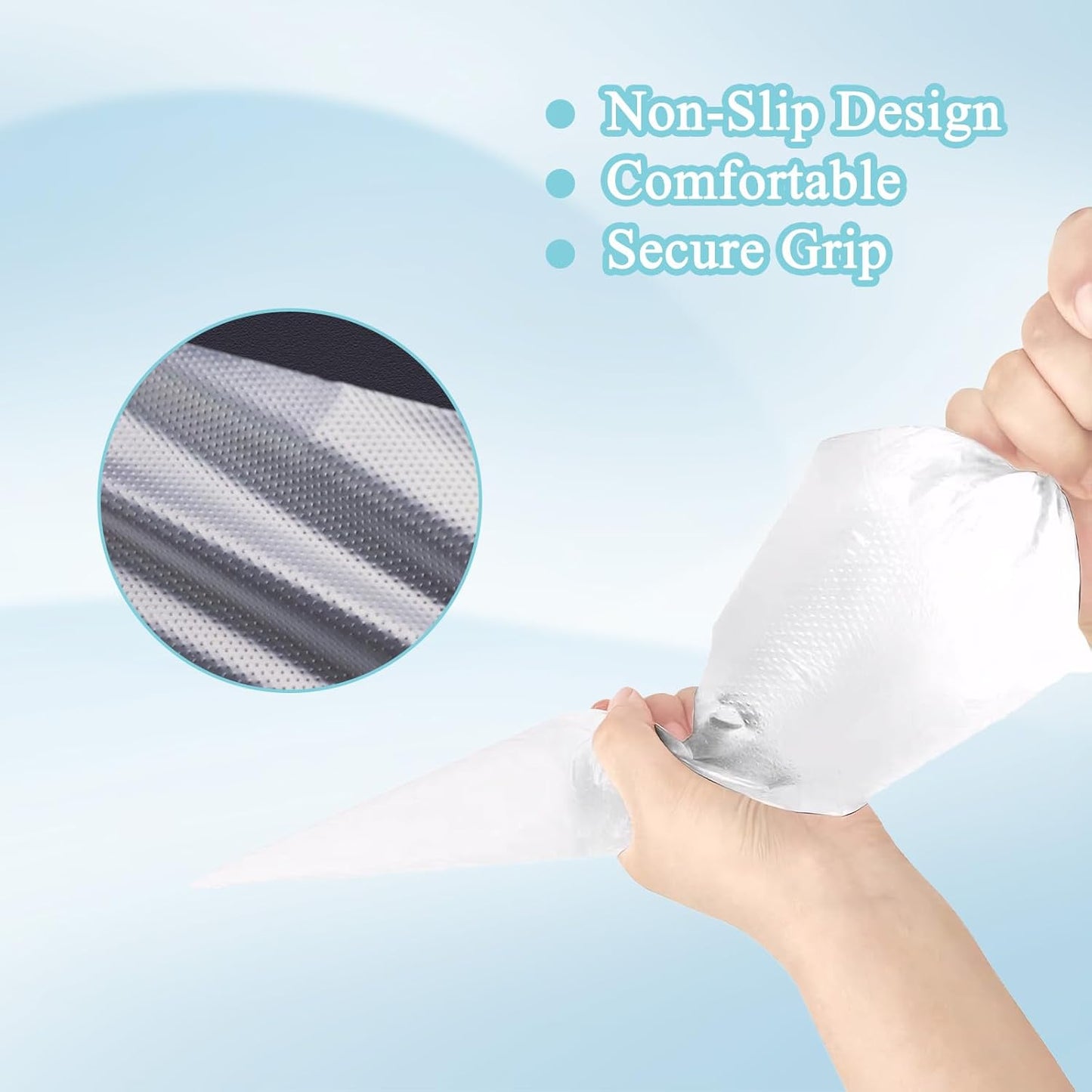 201 Pieces Pastry Bags, Non-slip Piping Bags Disposable with 12 Pieces Decorating Nozzle, 2 Pieces Converter and 2 Pieces Decorating Bag Tie for Cakes, Cream Frosting