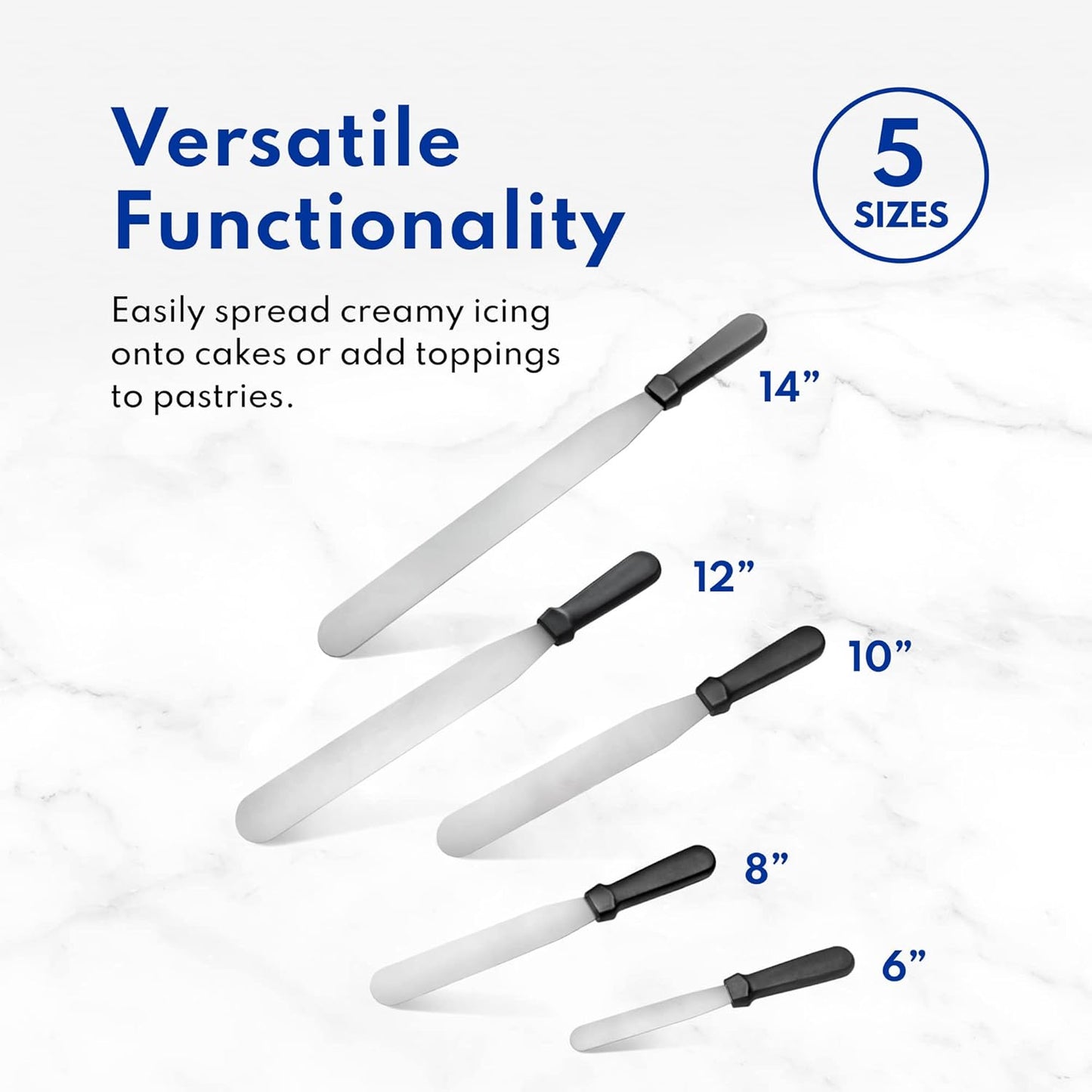 New Star Foodservice 38088 Straight Icing Spatula, 10-Inch Blade, 15-Inch Overall, Silver