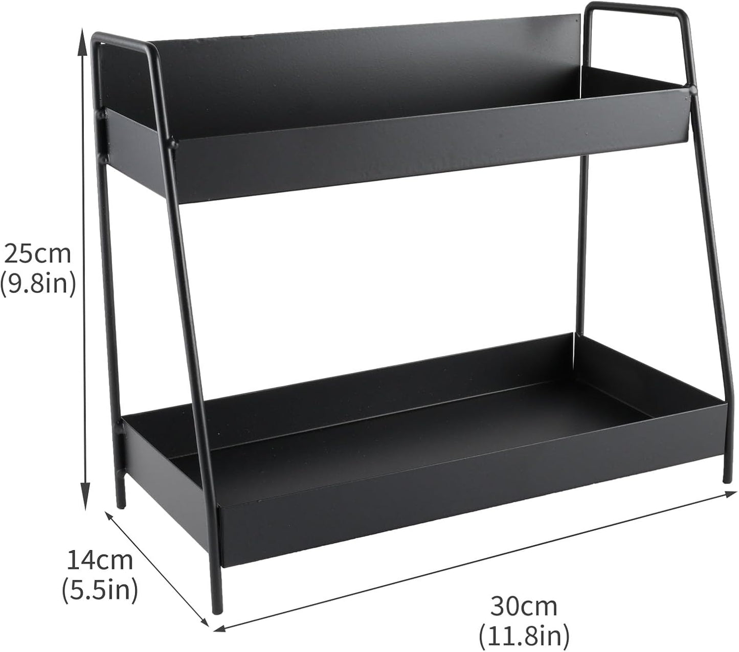 Countertop Coffee Bar Organizer,2 Tier Metal Coffee Pod Holder with Handles,Tea Bag Condiment Snack Organizer,Mug Holder for Kitchen,Bathroom,Office,Black