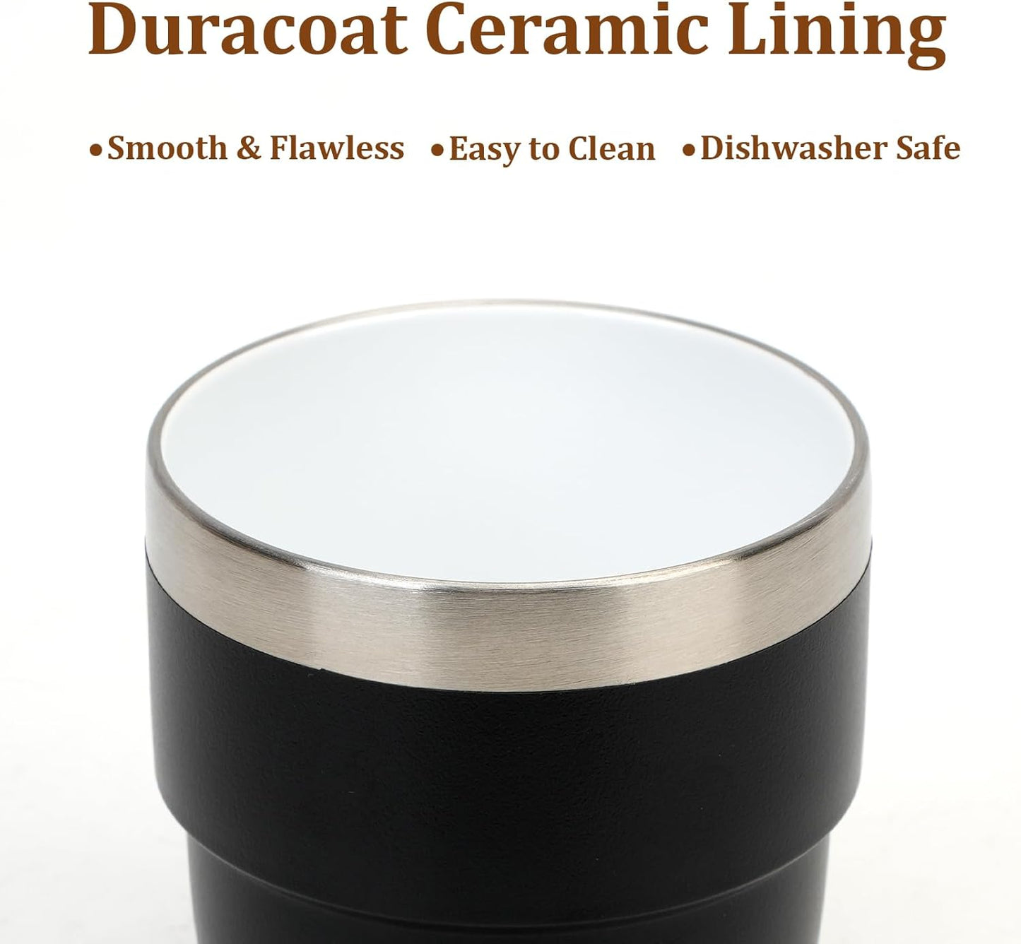 Zenbo 4 oz Espresso/Coffee Cups Set of 2, Ceramic-Lined Double Wall Vacuum Insulated 18/8 Stainless Steel, Stackable & Dishwasher Safe, Space-Saving, Compatible with Most Espresso & Coffee Makers