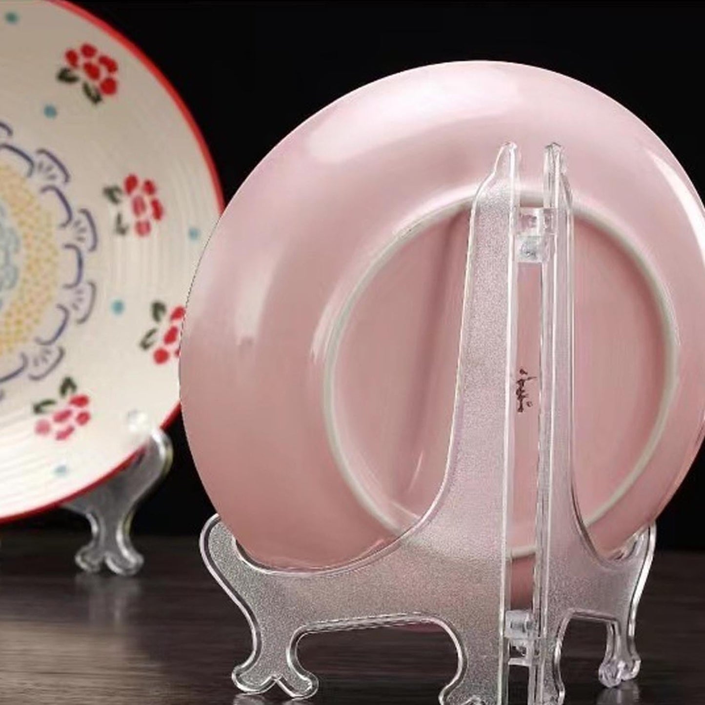 6 Pack 9 Inch Clear Plastic Easels or Stand/Plate Holders to Display Pictures or Other Items at Weddings, Plate Stands for Home Decoration, Birthdays, Tables