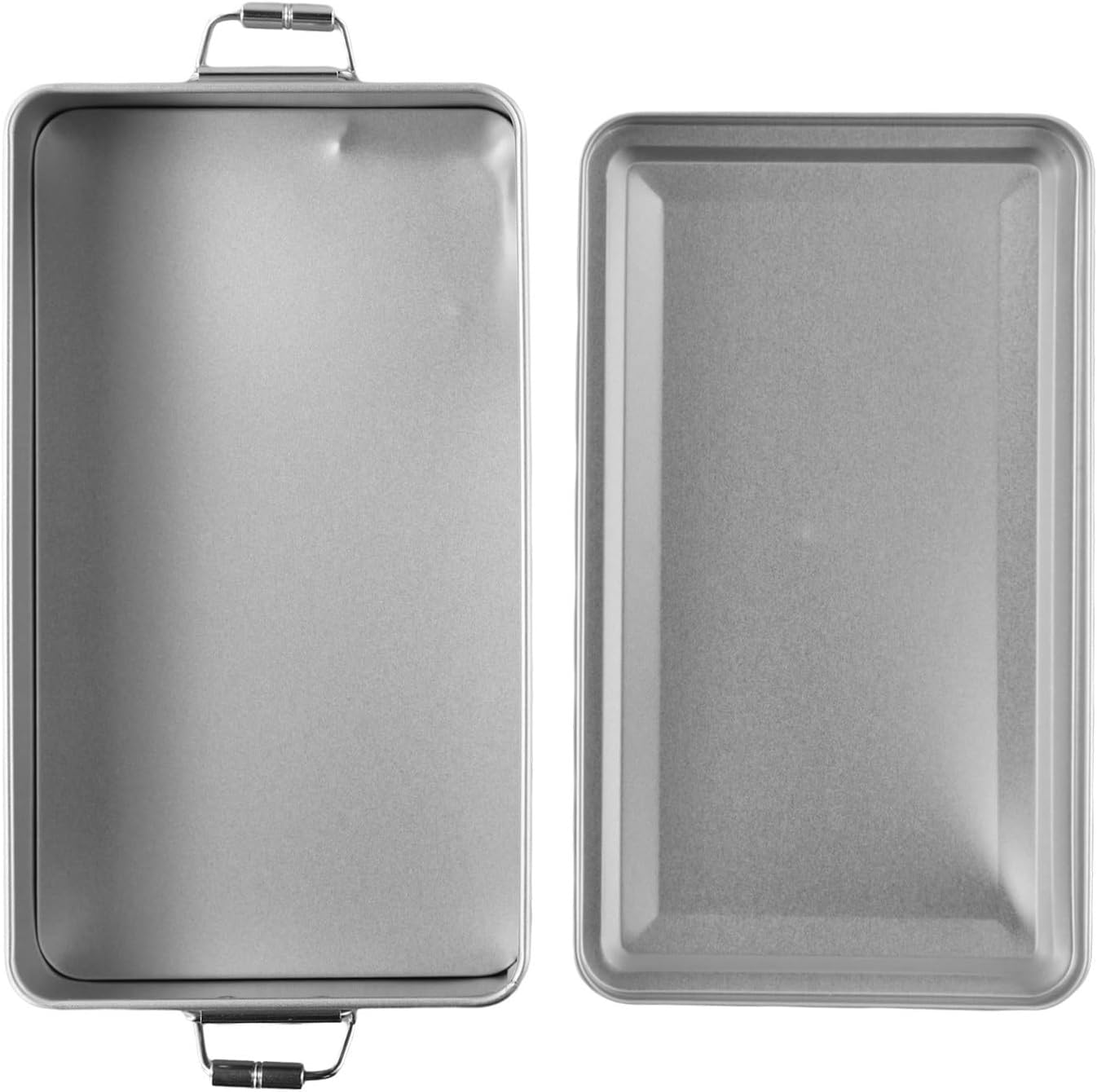 Metal Tin Box, Tinplate Metal Storage Tins Tea Container Rectangular Cookie Box With Lids For Storaging Cookies Snowflake Pastries Tea(L)