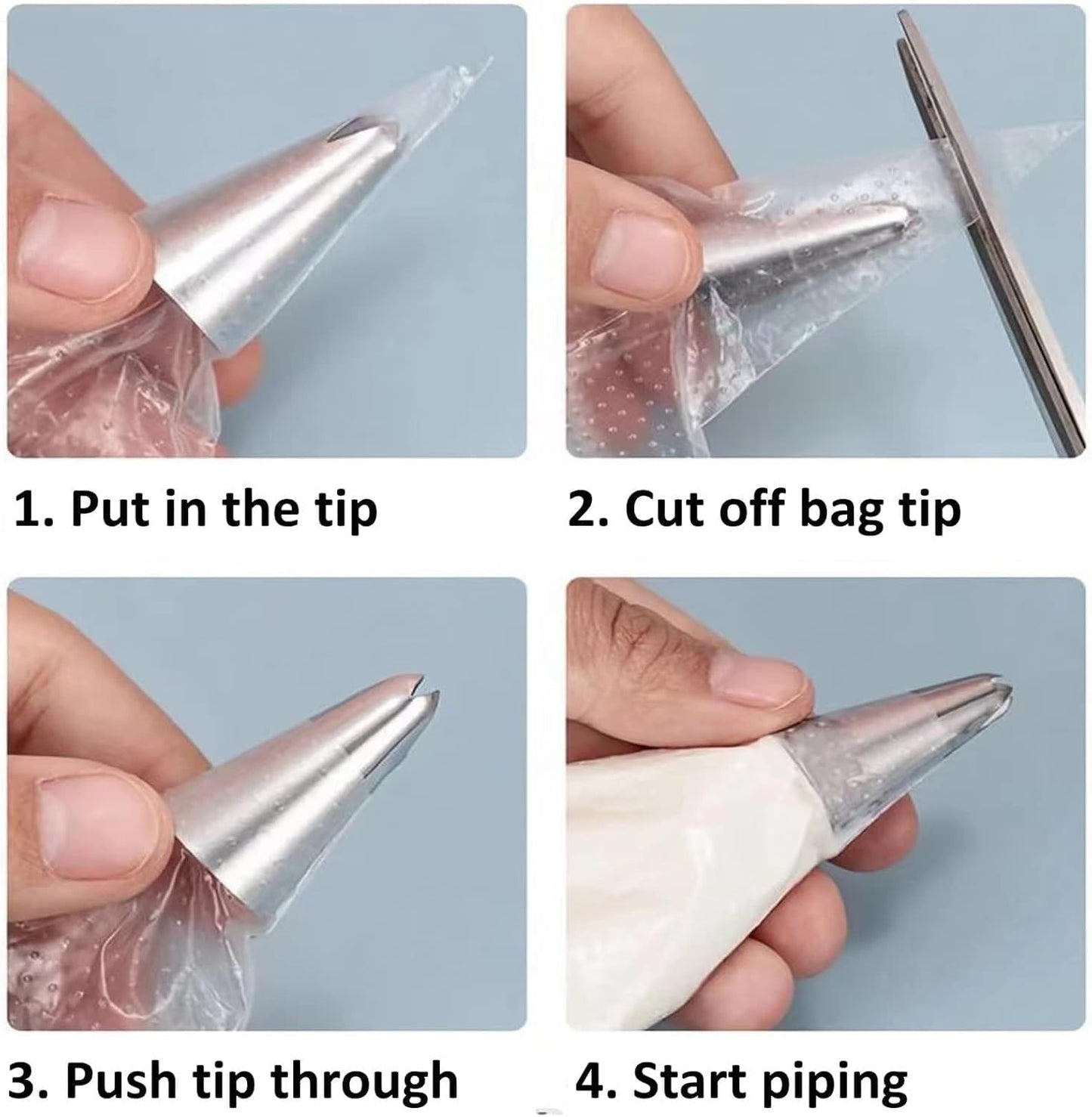 23 inch Frosting Piping Bag Disposable, AMBESTAR 200 Pieces Professional Clear Huge Thickened Cake Decorating Bag for Cream Frosting, Cakes and Cookies Decoration, Baking Lovers Accessories