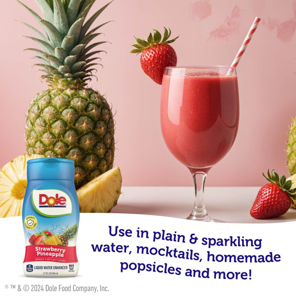 Dole Strawberry Pineapple Liquid Water Enhancer - Sugar Free & Delicious, Makes 160 Flavored Water Beverages - Pack of 4