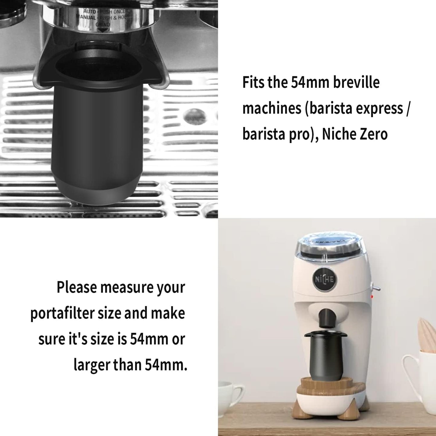 Portafilter Dosing Cup Espresso Coffee Accessrioes Compatible with 54mm Breville Portafilter and All 54mm Size Matte Black