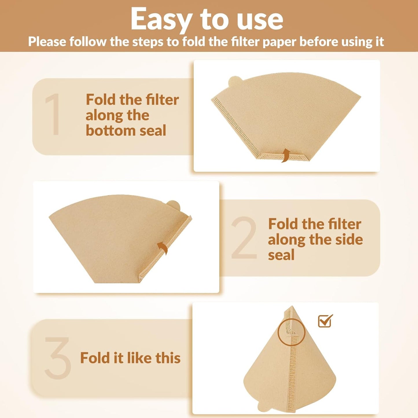 150 Count #4 Coffee Filters, Number 4 Cone Coffee Paper Filters for Pour Over and Drip Coffee Maker, 8-12 Cups (Unbleached Natural)