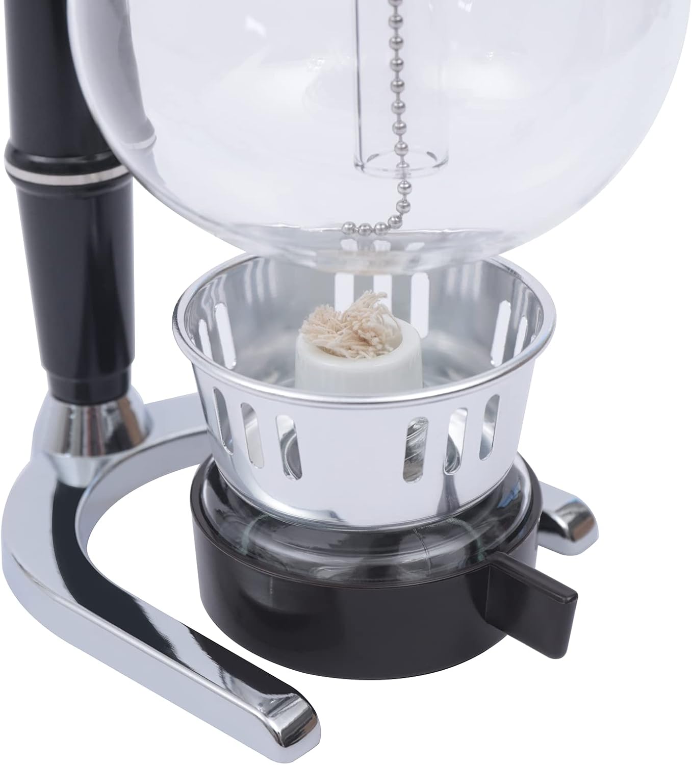 Vacuum Coffee Pot, 5 Cups(500ml), Siphon Syphon Coffee Maker, Borosilicate Glass, Stainless Steel, Black