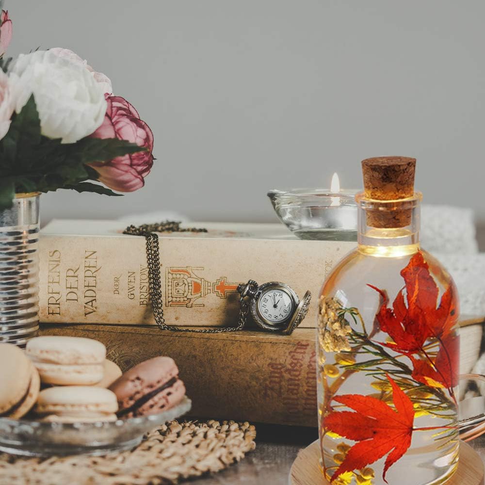 Lamp Shade Resin Mold with 10PCS Wooden Stoppers Creative Bottle Shape Silicone Molds for Epoxy Resin Casting Candle Soap Making Flower Specimen Home Party Decor Gift Art Craft Supplies