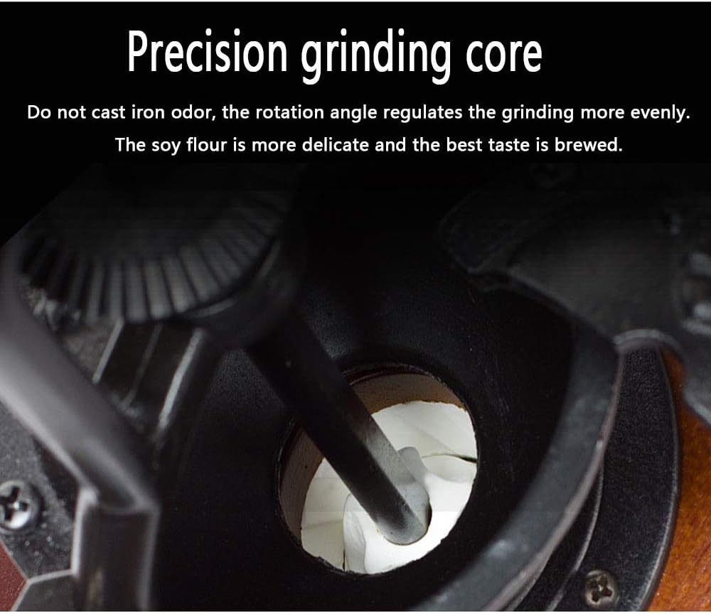 Burr Coffee Grinder, Vintage Style Wooden Hand Grinder, Classic French Press Coffee Mill With Brush