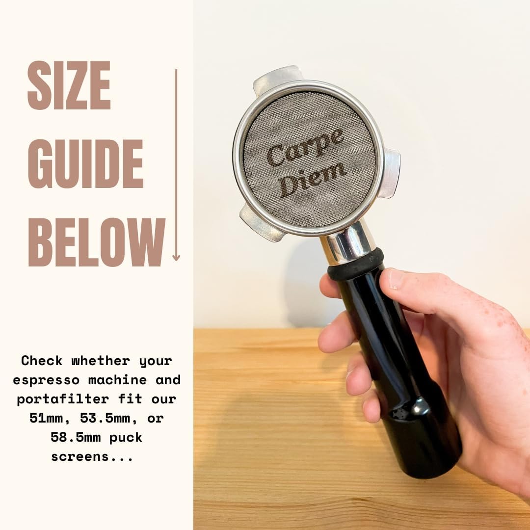 PuckBuddy 58.5mm Espresso Puck Screen (3 Pack) - Lower Shower Screen - Metal Contact Screen for 58mm Portafilter Filter Basket - 1.7mm Thickness 150μm Mesh - 316 Stainless Steel (58.5mm)