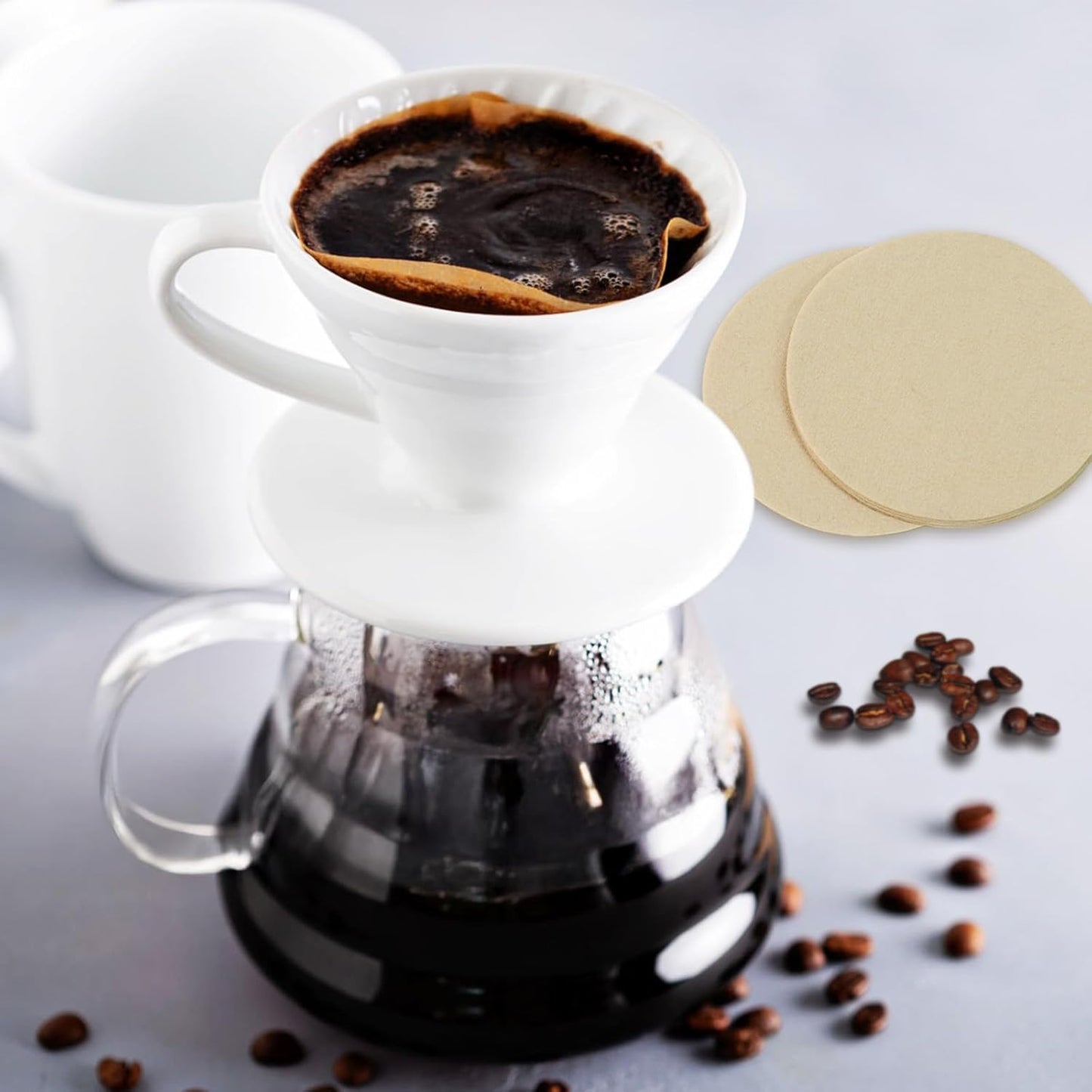 400 Pack Of Natural, Unbleached 2.5-Inch Disposable Coffee Filter Discs, Designed for Percolator Coffee Makers. Ideal for Use At Home, Office, Or Camping.