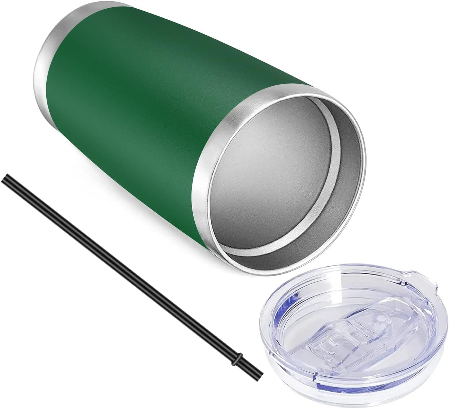 VEGOND 20oz Tumbler with Lid and Straw Stainless Steel Tumbler Cup Bulk Vacuum Insulated Double Wall Travel Coffee Mug Powder Coated Coffee Cup(Powder Green 6 Pack)