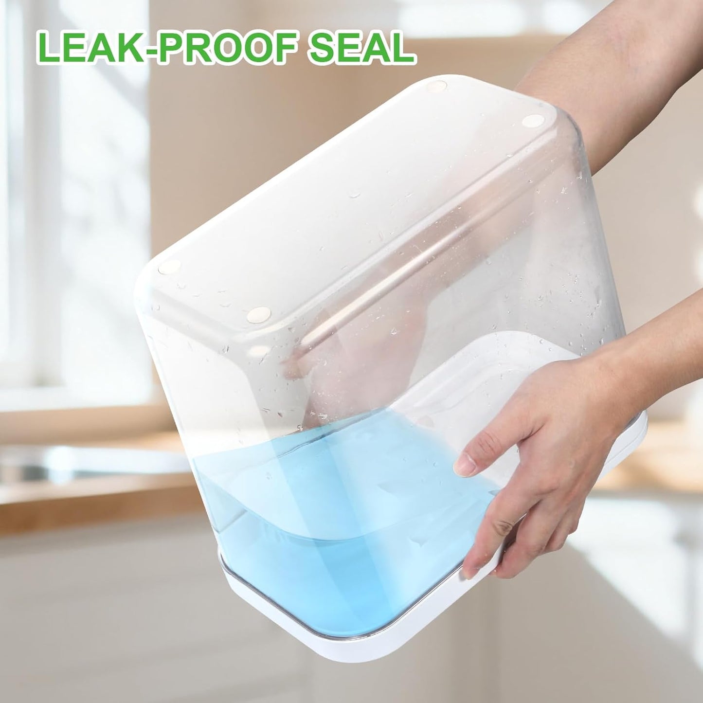 Rice Flour Storage Container - 12.7 Qt | 25 Lbs Crystal-Clear Plastic Food Storage Container Bin with Pop-up Lid for Grains Beans, Dry Food Holder for Kitchen Pantry Organization and Storage