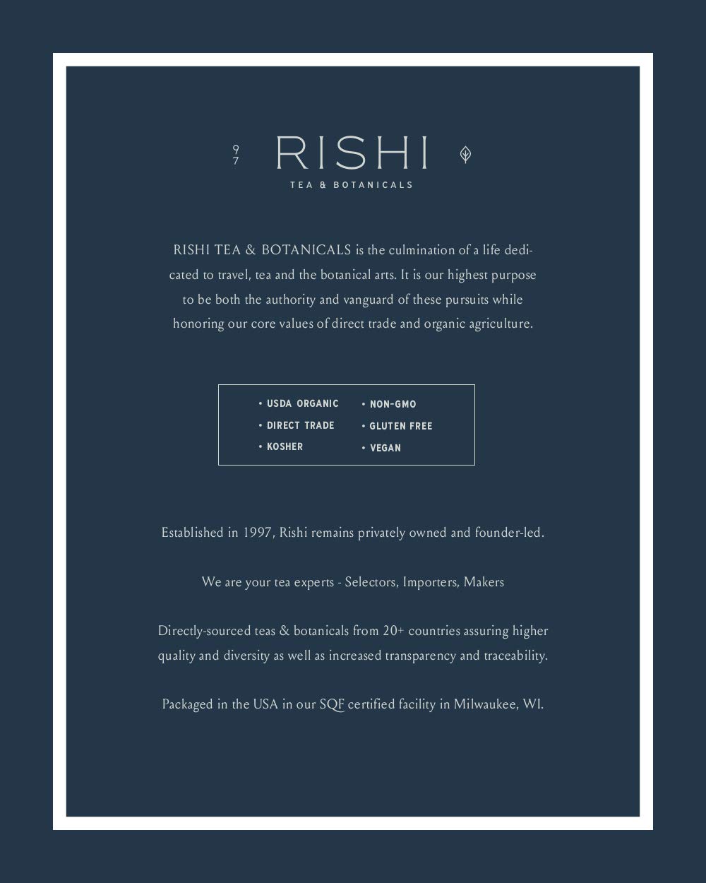 Rishi Tea Masala Chai Black Sachet Tea Bag Blend - Organic, Assam with Whole Spices, Energizing & Caffeinated - 50 Count