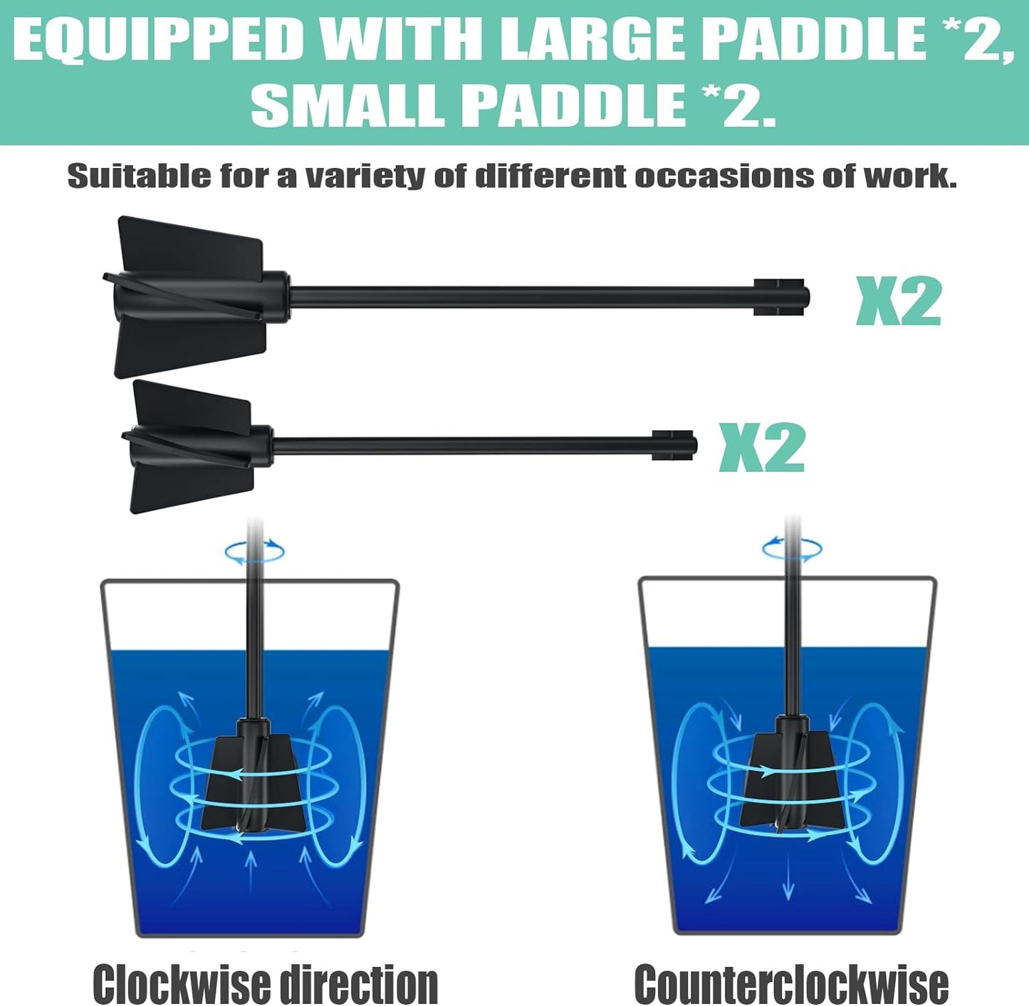 Upgraded Resin Mixer, Handheld Rechargeable Mixer with Minimizing Bubbles,Epoxy Resin Mixer for Resin, Silicone Mixing, Resin Molds, DIY Crafts (Included 4 pcs Paddles) (Black)