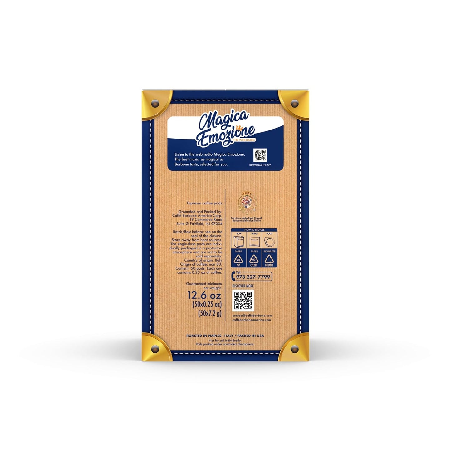 Caffè Borbone Espresso Paper Pods, Red Blend, Strong and Creamy, Medium Roast ESE Pods, Authentic Italian Espresso - 50 Count