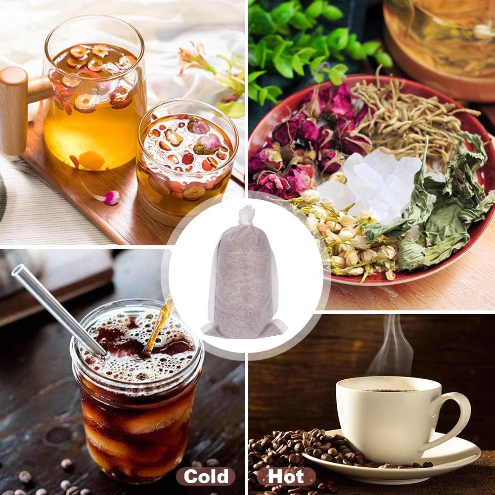 YQL Cold Brew Coffee Filter,50PCS 4x6 Inch No Mess Cold Brew Coffee Bags Disposable Mesh Brewing Bags Tea Filter Bag for Cold Brew Coffee or Tea