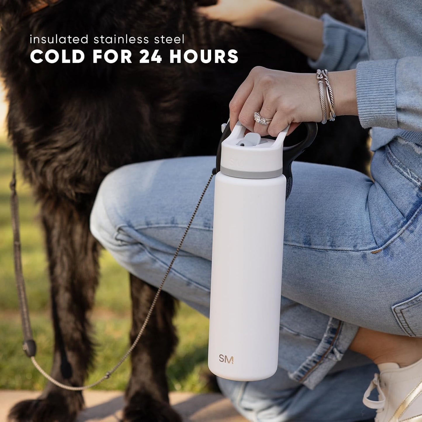 Simple Modern Summit Water Bottle with Straw Lid | Vacuum Insulated Stainless Steel | Leak Proof BPA-Free Cup for Travel, School, Sports | 22oz, Tropical Wave