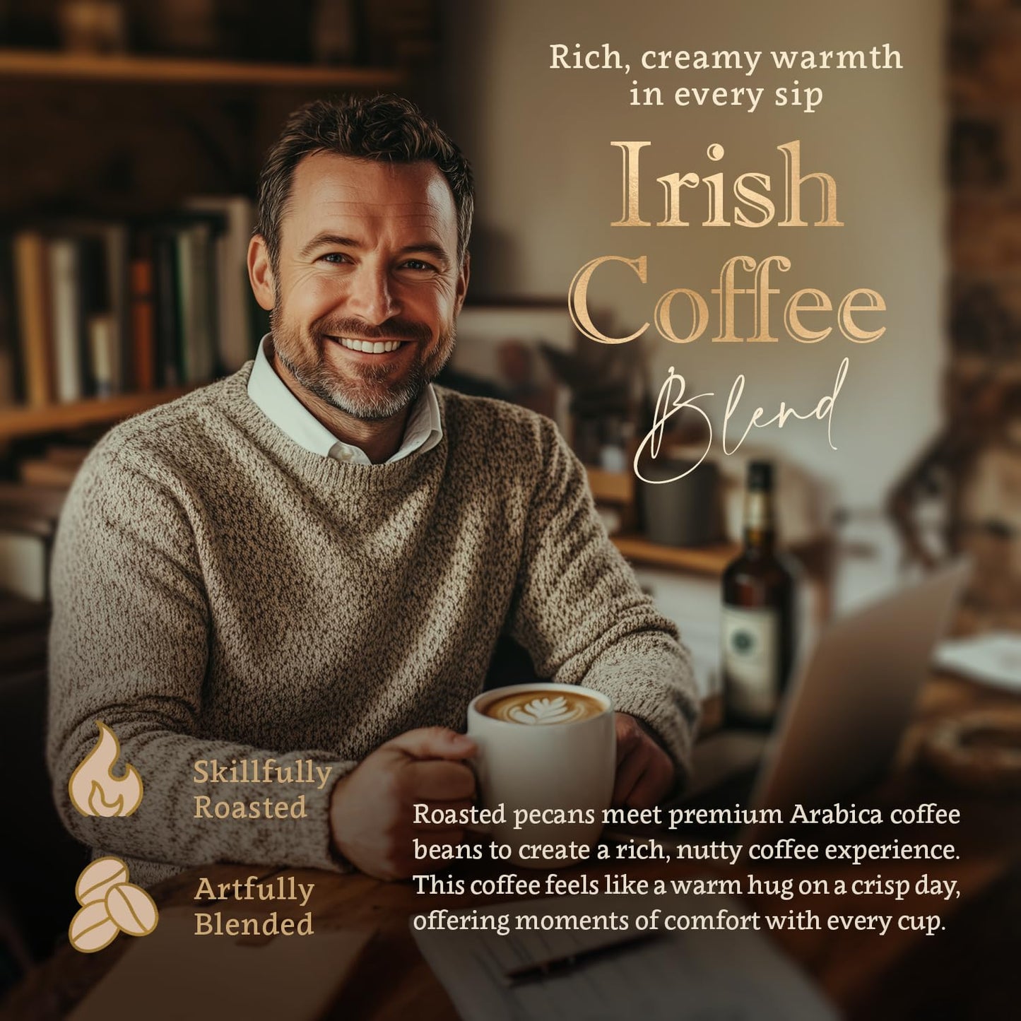 Irish Cream Flavored Ground Coffee – 100% Arabica, No Artificial Sweeteners, Organic, Naturally Flavored, Medium Roast, Single Origin – by Coffea Flavor