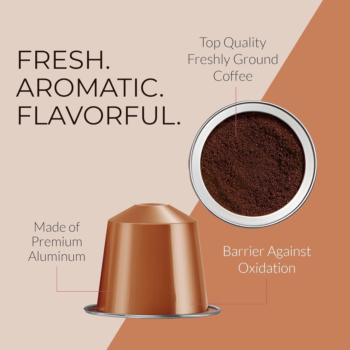 Camilla’s Heritage - Intensity 8 Hazelnut Flavored Espresso Coffee, Gourmet Espresso Cups, 60 Coffee Pods