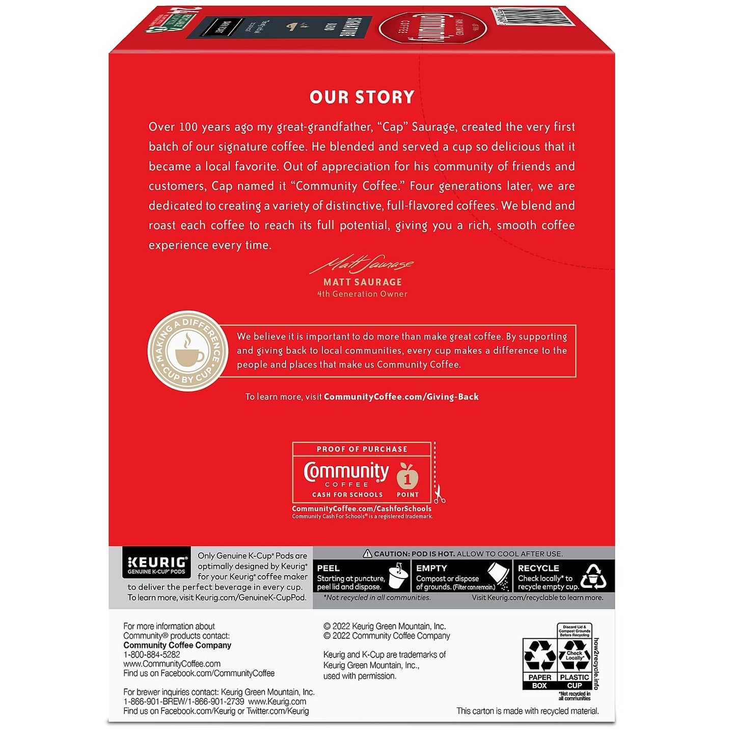 Community Coffee Signature Blend 24 Count Coffee Pods, Dark Roast, Compatible with Keurig 2.0 K-Cup Brewers, 24 Count (Pack of 1)