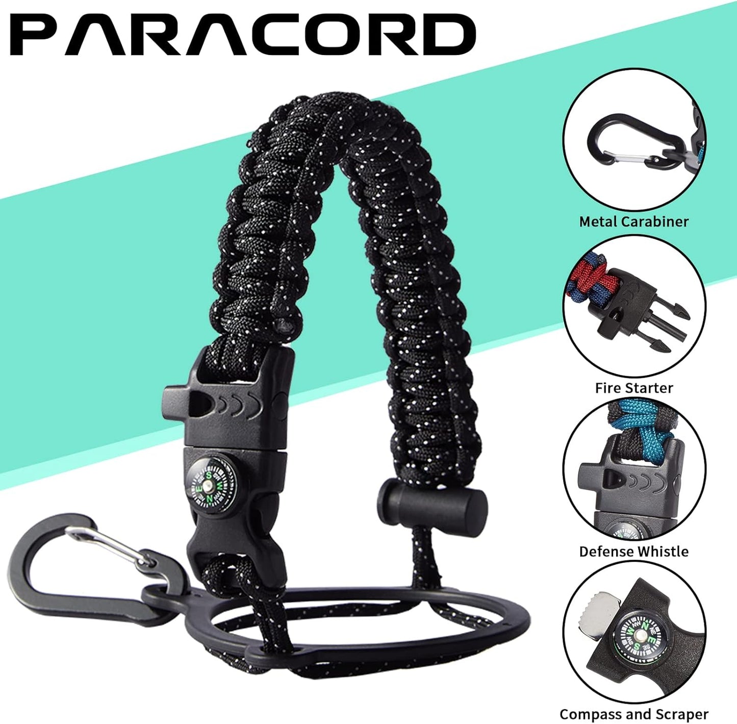 87oz 128oz Insulated Water Bottles - Keep Cold-48h Hot-24h Gallon Water Bottle with Straw, Vacuum Stainless Steel Water Flask Leak Proof, Metal Large Water Jug with Carrier Sleeve, Paracord Handle