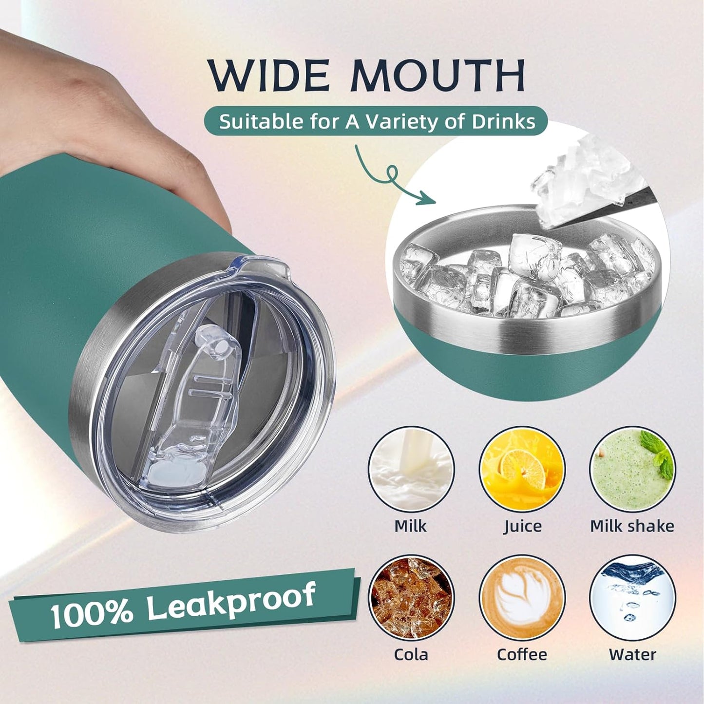 MEZMUT 20oz Coffee Tumbler with Lid and Straw Double Wall Vacuum Insulated Cup Stainless Steel Travel Mugs Insulated for Hot and Cold Leakproof Powder Coated Tumbler for Indoor and Outdoor(Deep Green)