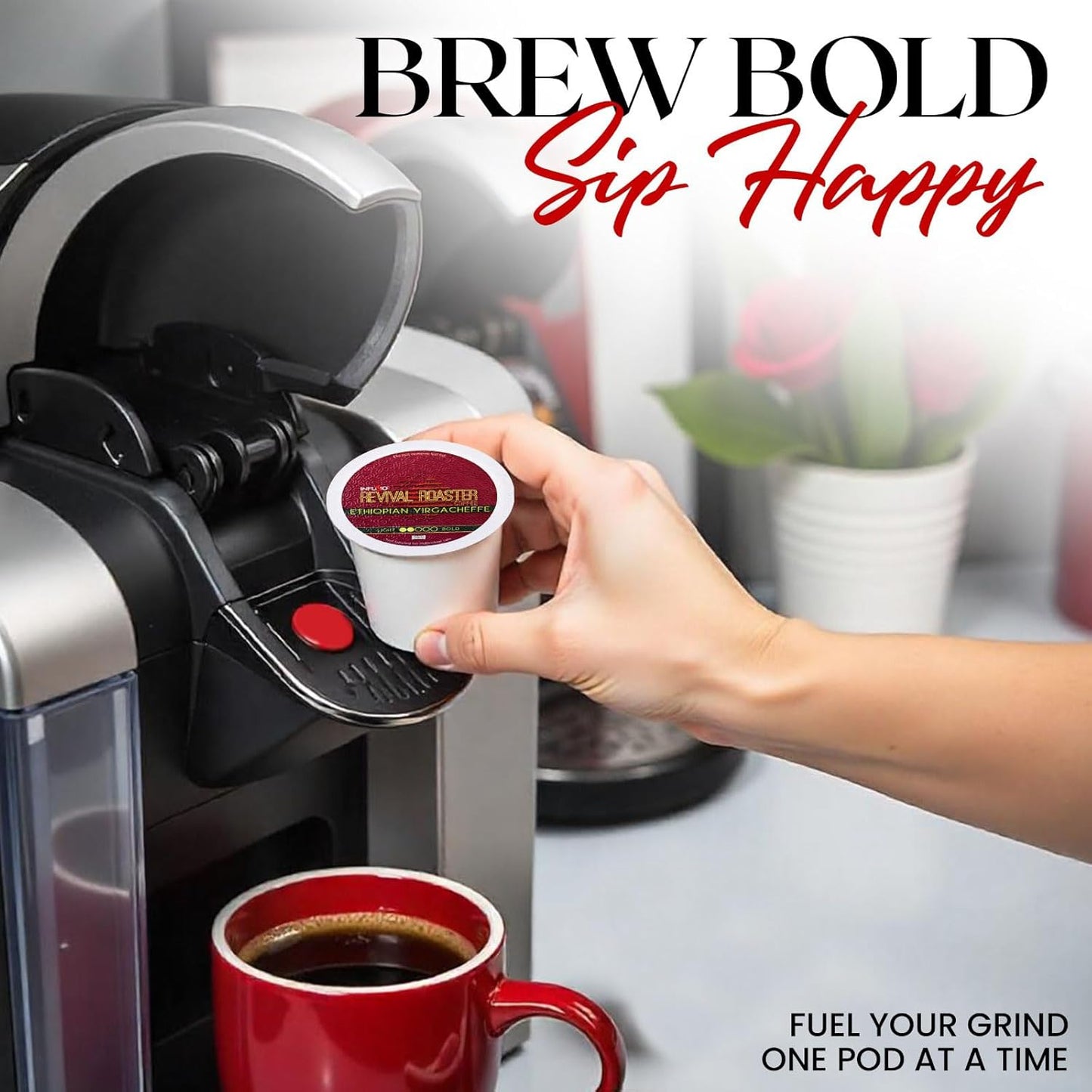 InfuSio Coffee Pods – 96 Count, Ethiopian Yirgacheffe (Light Roast Coffee) Single Serve Coffee Pods for Keurig K Cup® Brewers, Compatible with Keurig 2.0 Brewers