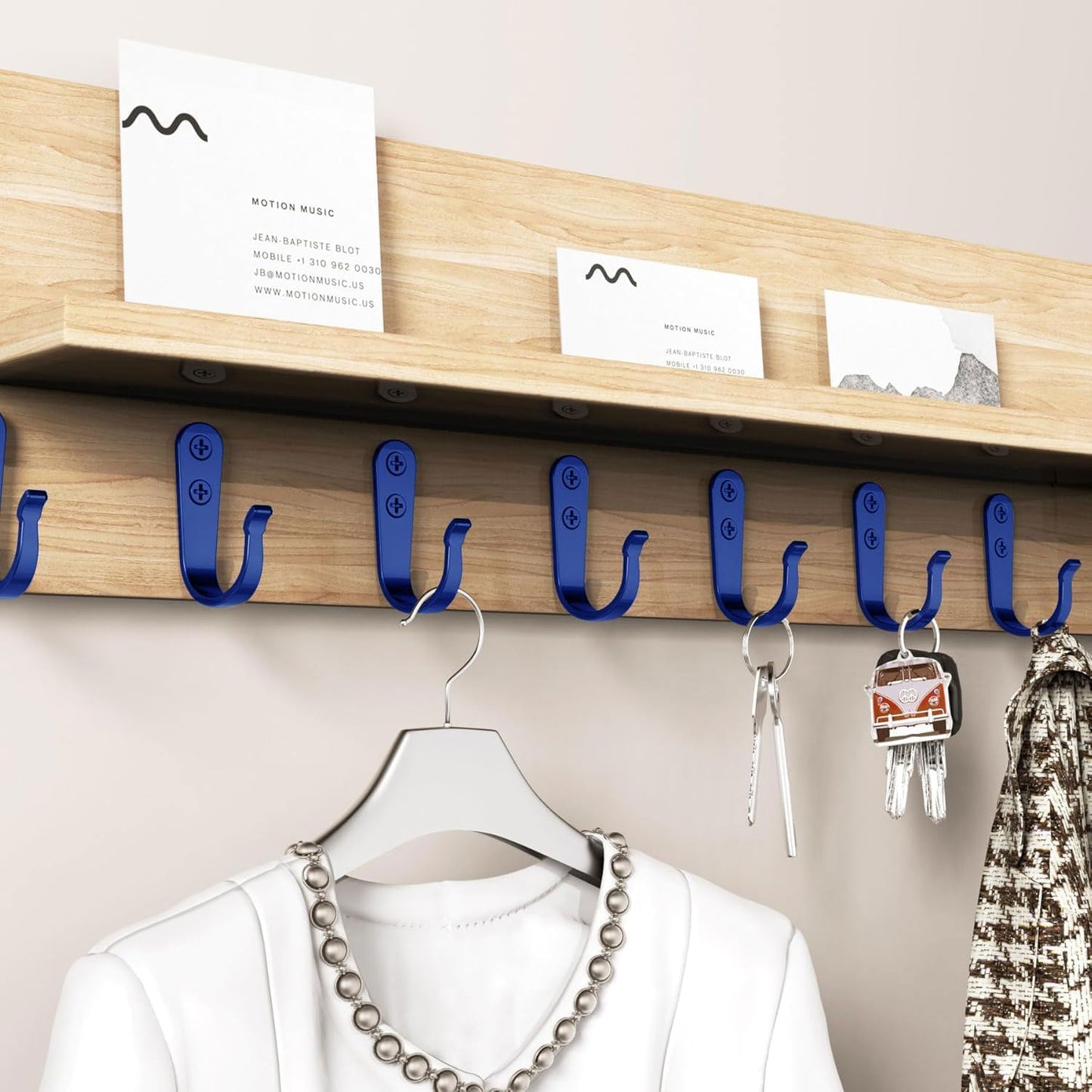 20PCS Wall Hooks for hanging, Metal Wall Hooks for Coats, Coat hooks for Wall, Heavy Duty Single Prong Wall Hooks With 40 Pieces Screws for Hanging Coats,Towel,Backpack,Hat, Dog Leashes (Blue)