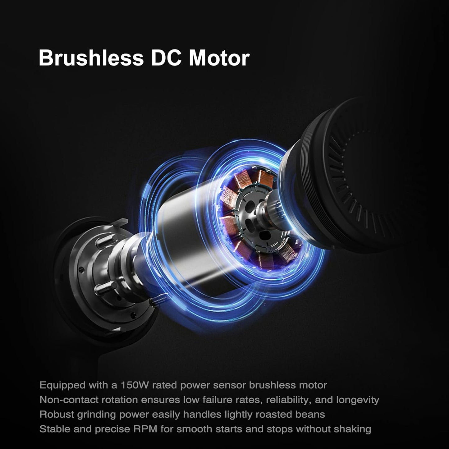 TIMEMORE Sculptor 064S Flat Burr Coffee Bean Grinder, Electric Espresso Grinder with Stepless Coarseness Adjustment, Suitable for Pour over, French Press, Cold Brew - Black