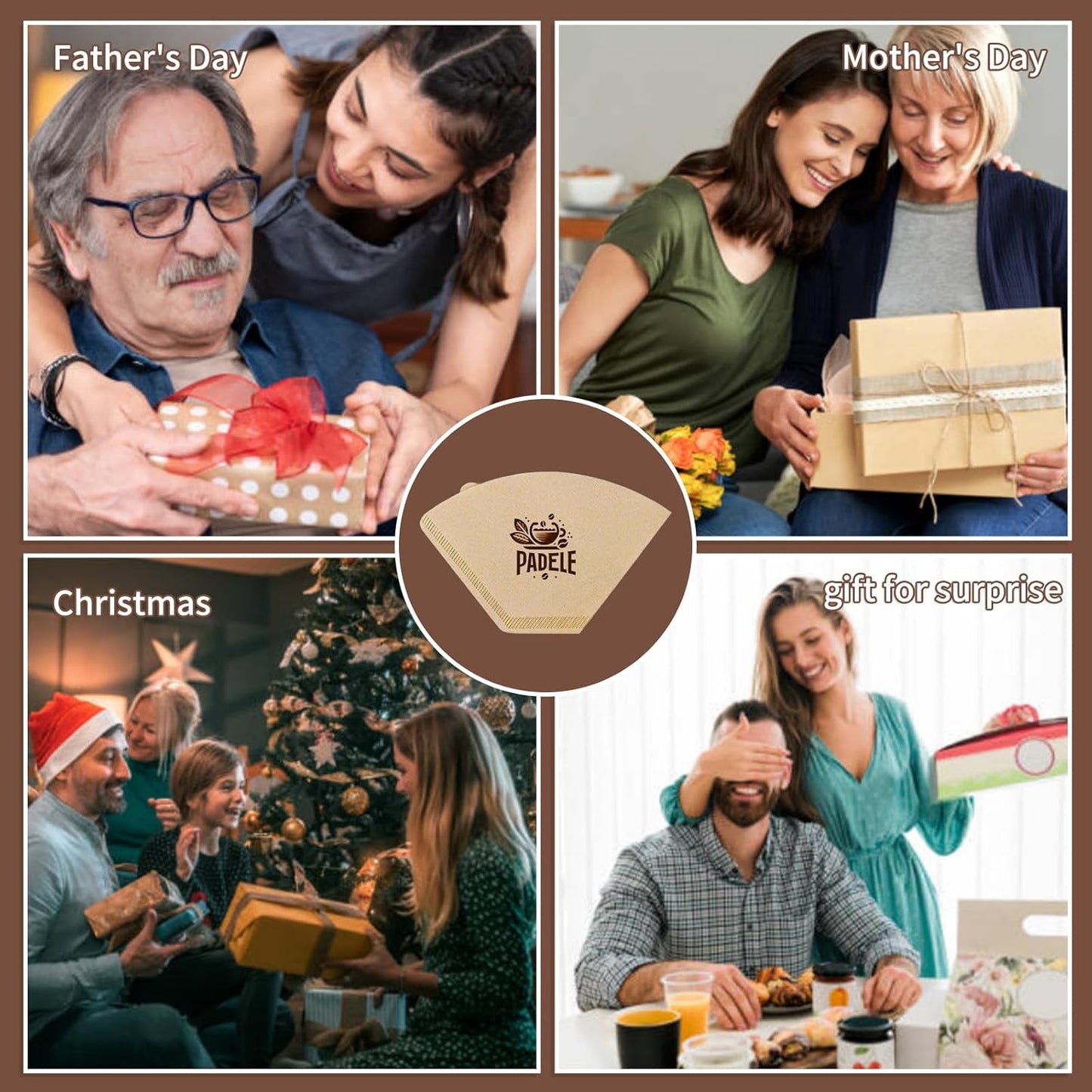 Coffee Filters #4,Cone Coffee Filter 8-12 Cup,200 Unbleached Natural Coffee Filters