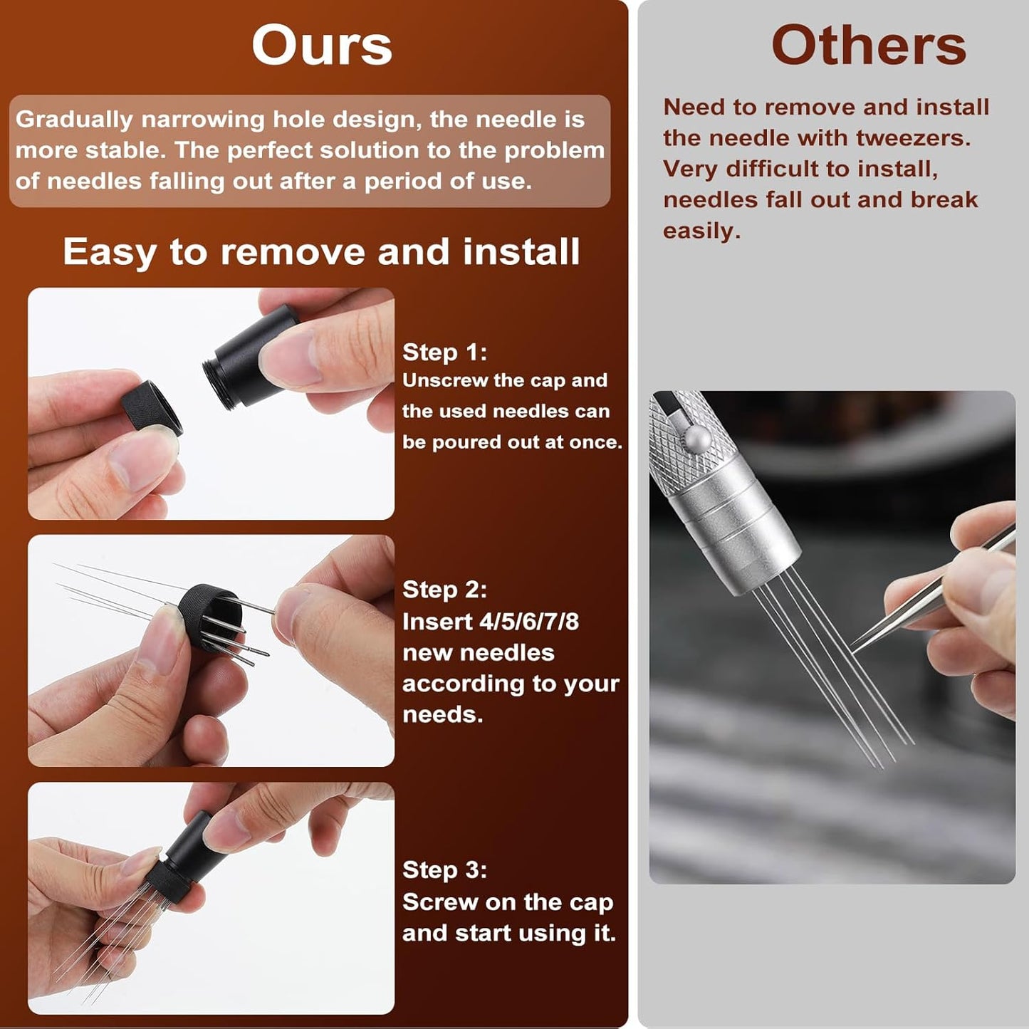 WDT Tools Espresso Puck Screen, 58mm Espresso Accessories Kit - 150μm Puck Screen Set, 0.25mm 316 Stainless Steel 8 Needles Coffee Distribution Stirrer, 58mm Portafilter Dosing Ring for Barista Black