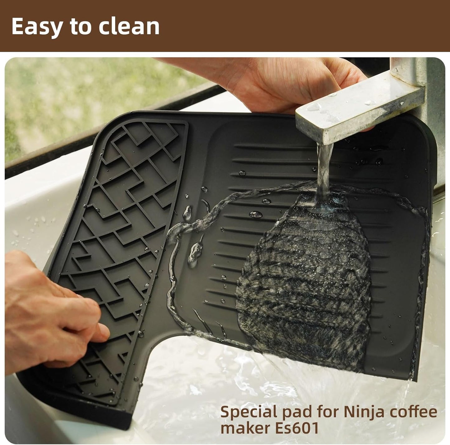 Top Silicone Coffee Mat for Ninja Luxe Espresso Coffee Machine ES601,Espresso Tamping Mat,Protects Top Surface, Food-Grade,Non-Slip,Waterproof, Heat-Resistant,Ninja Luxe Cafe Accessories