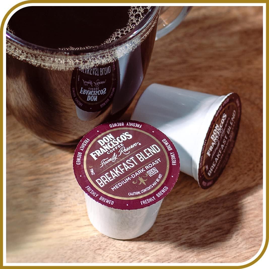 Don Francisco's Breakfast Blend Dark Roast Coffee Pods - 12 Count - Recyclable Single-Serve Coffee Pods, Compatible with your K- Cup Keurig Coffee Maker (Pack of 2)