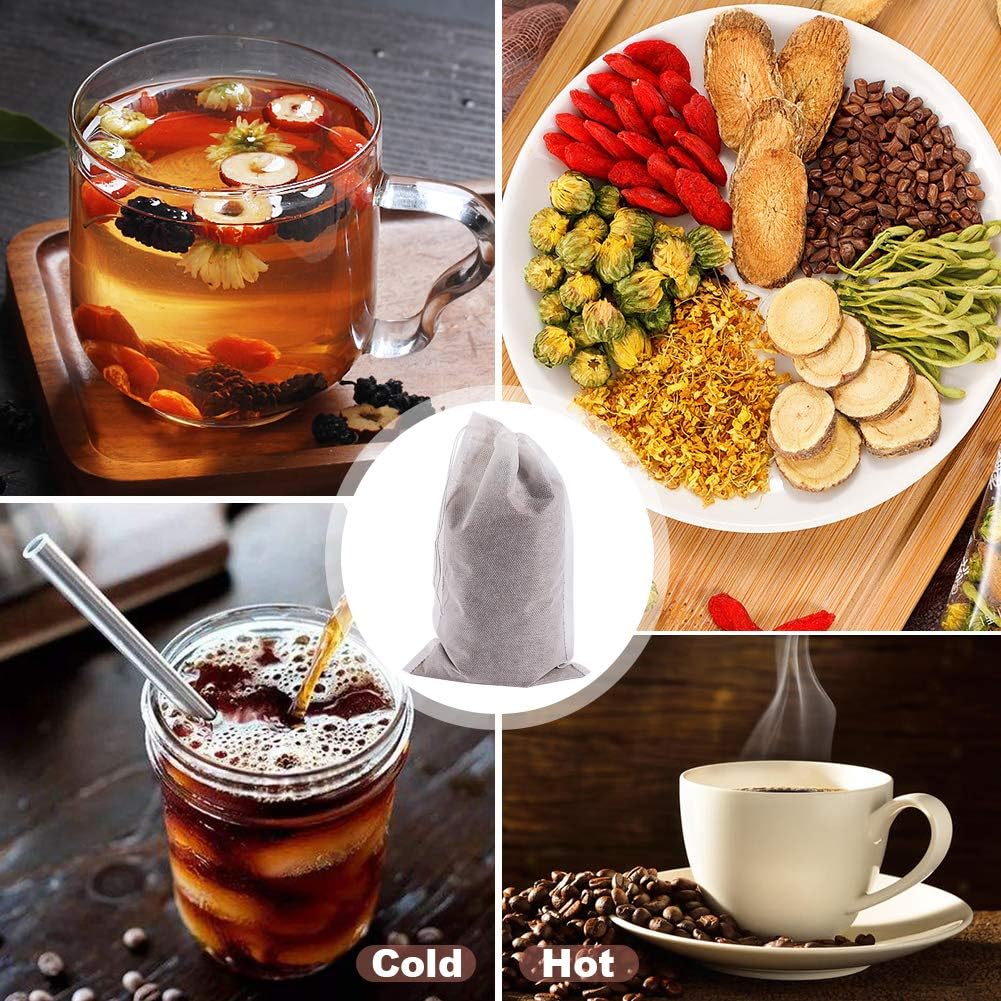 YQL Cold Brew Coffee Filter Bags, 8X12 Inch 50PCS No Mess Cold Brew Coffee Filters Disposable Mesh Brewing Bags Tea Filter Bag For Cold Brew Coffee or Tea(4x6/6x10inch Available)