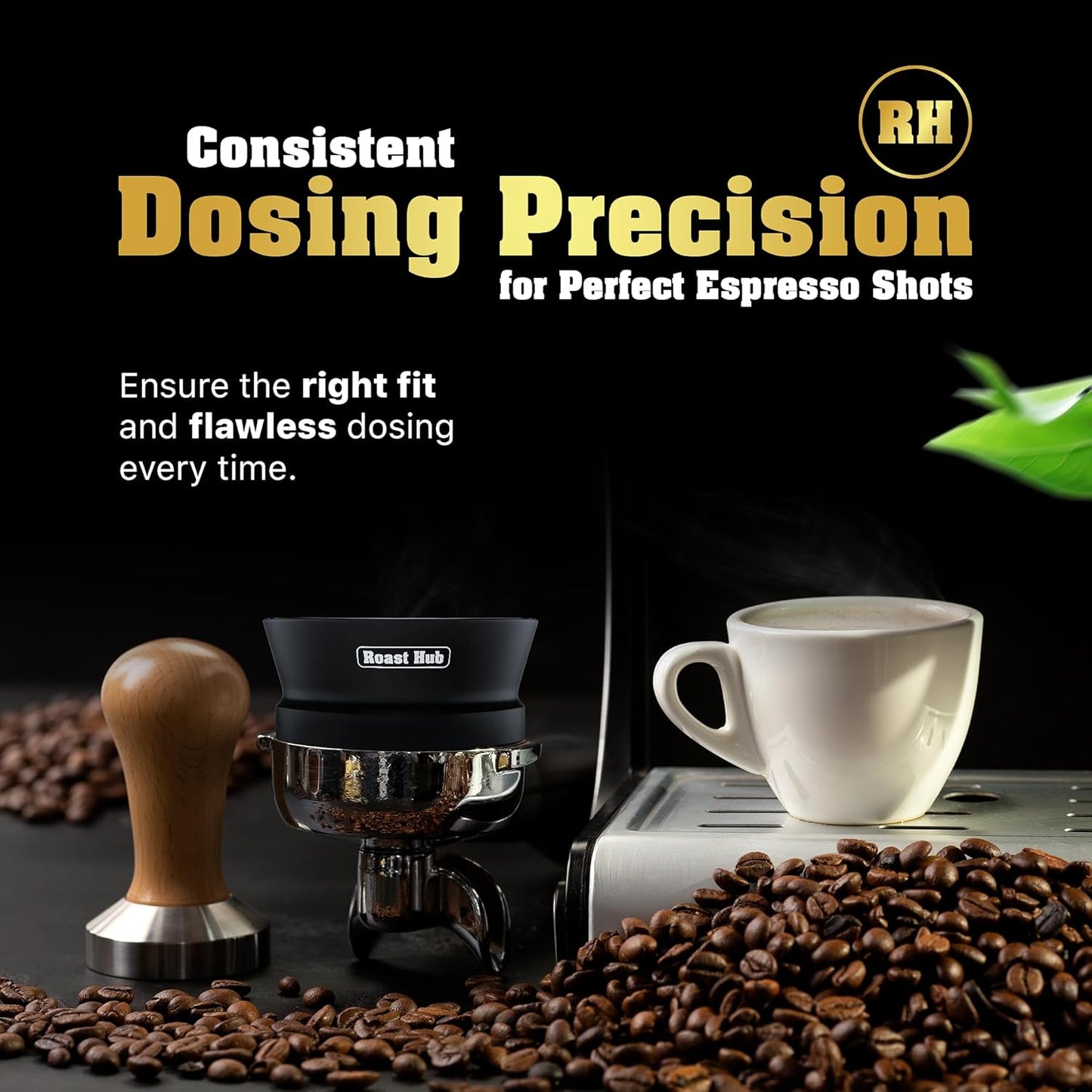 58mm Magnetic Dosing Funnel for Portafilter Espresso Machine ~ High Strength 12 Magnet Design ~ Fits Most Express Coffee Machines ~ Home Barista Espresso Portafilter Adapter ~ UK Brand