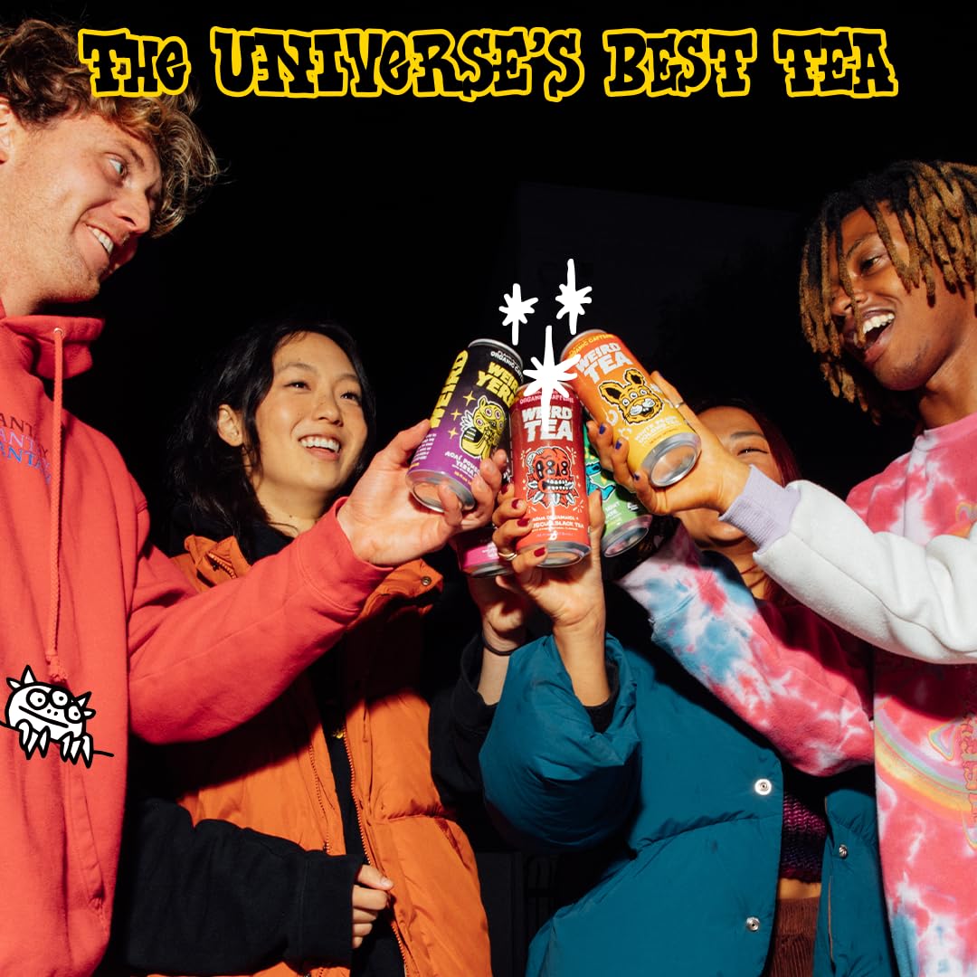 Drink Weird Organic Passion Fruit Black Tea β 16oz Cans, 160mg Organic Caffeine, Pack of 12 β Smooth & Energizing Energy Drink Alternative