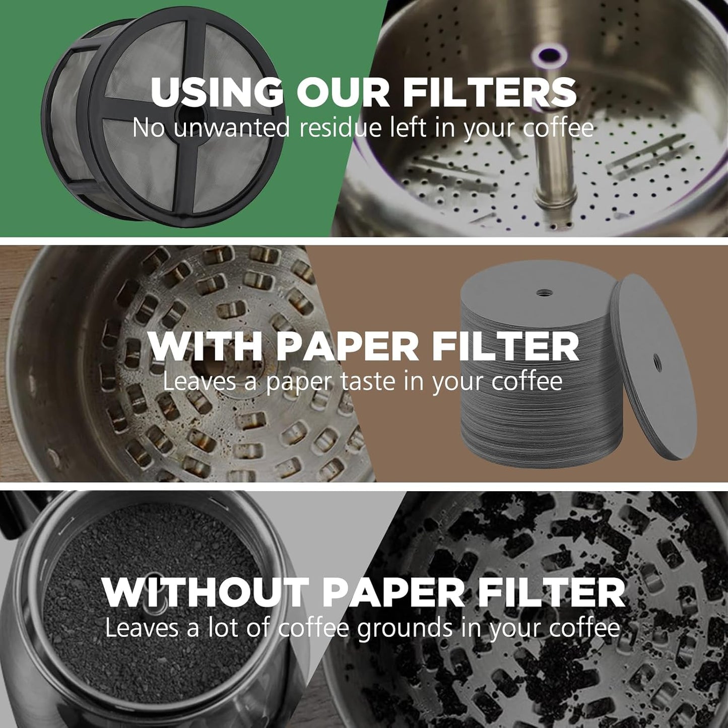 Reusable Coffee Filters 7-8 Cup for Percolator Coffee Pot Electric, Replaces Paper Coffee Filters, BPA Free - Disk/Wraparound Percolator Coffee Filters