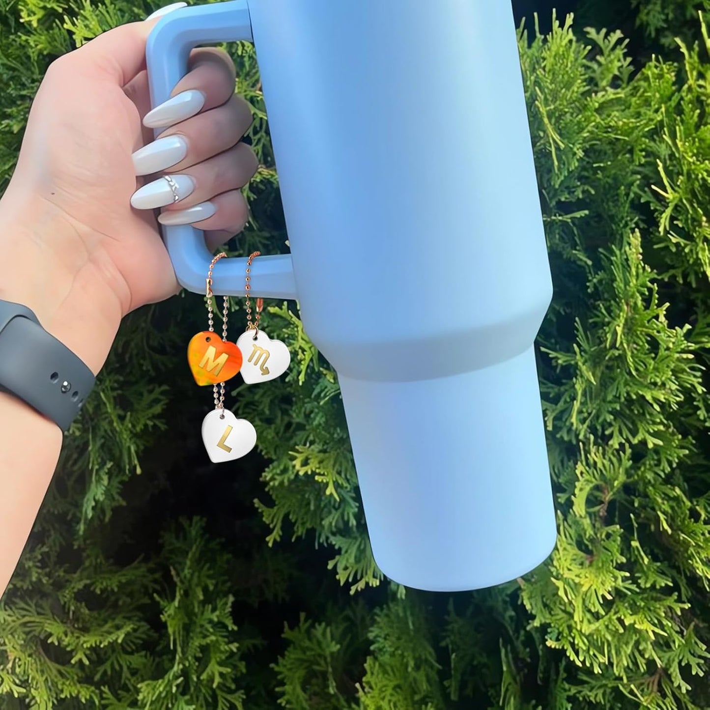 Juome Letter Resin Molds Silicone for Stanley Cup, 48 Pcs Heart Shape Letters Name Number Silicone Molds for Epoxy Resin Casting, DIY Personalized Custom Letter Charm Making for Stanley