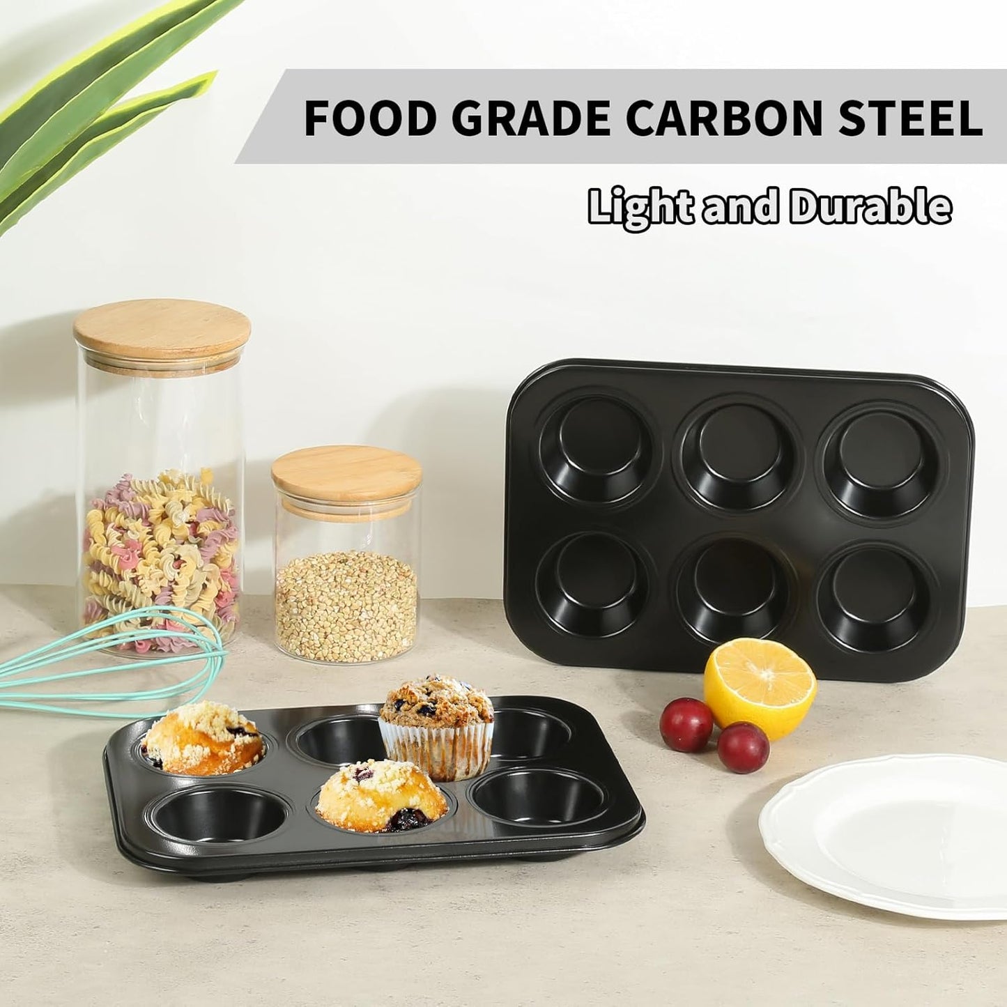 Muffin Baking Pan, Nonstick Premium Carbon Steel Muffin Pan for Baking, Cupcake Tin Cheesecake Pans