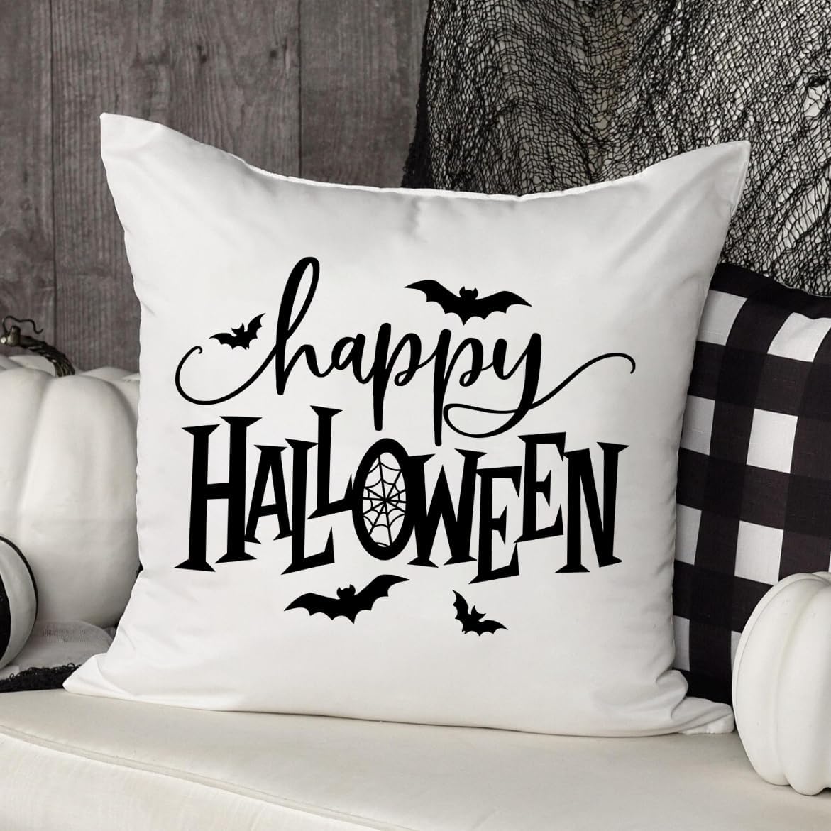 Halloween Stencils for Painting on Wood 12inch Large Reusable Halloween Stencil for Door Hanger Round Skeleton Ghost Boo Templates for Door Mat Fabric