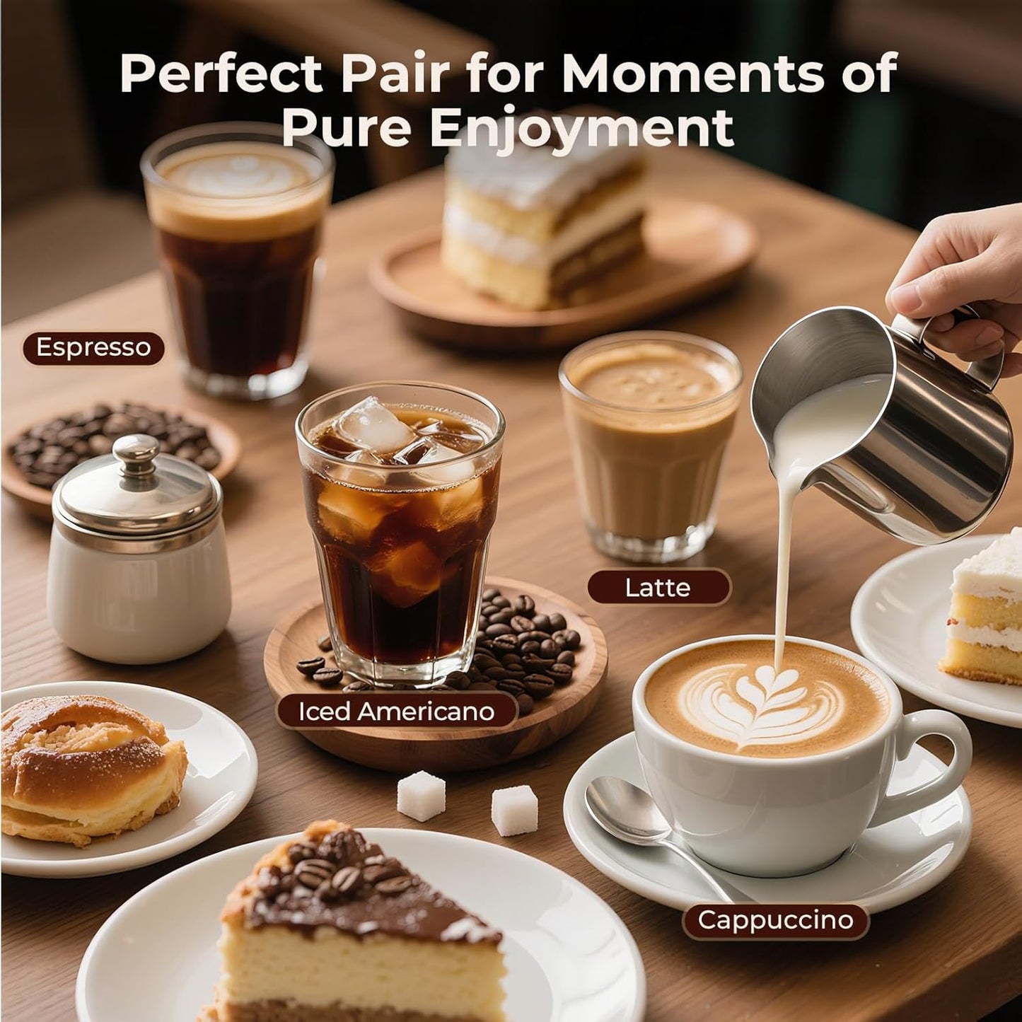 20 Bar Espresso Machine with Cold Brew,Stainless Steel Espresso Coffee Maker with Milk Frother,Latte & Cappuccino Machine for Home,50 oz Removable Water Tank,Dual-Temperature,Semi-Automatic